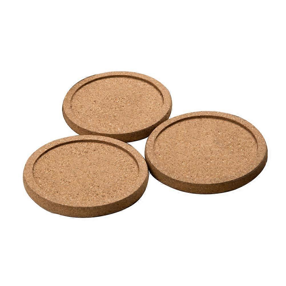 12 Pcs Round Cork Coasters Absorbent Drink Mats for Home Office Restaurant 10CM Simple Design