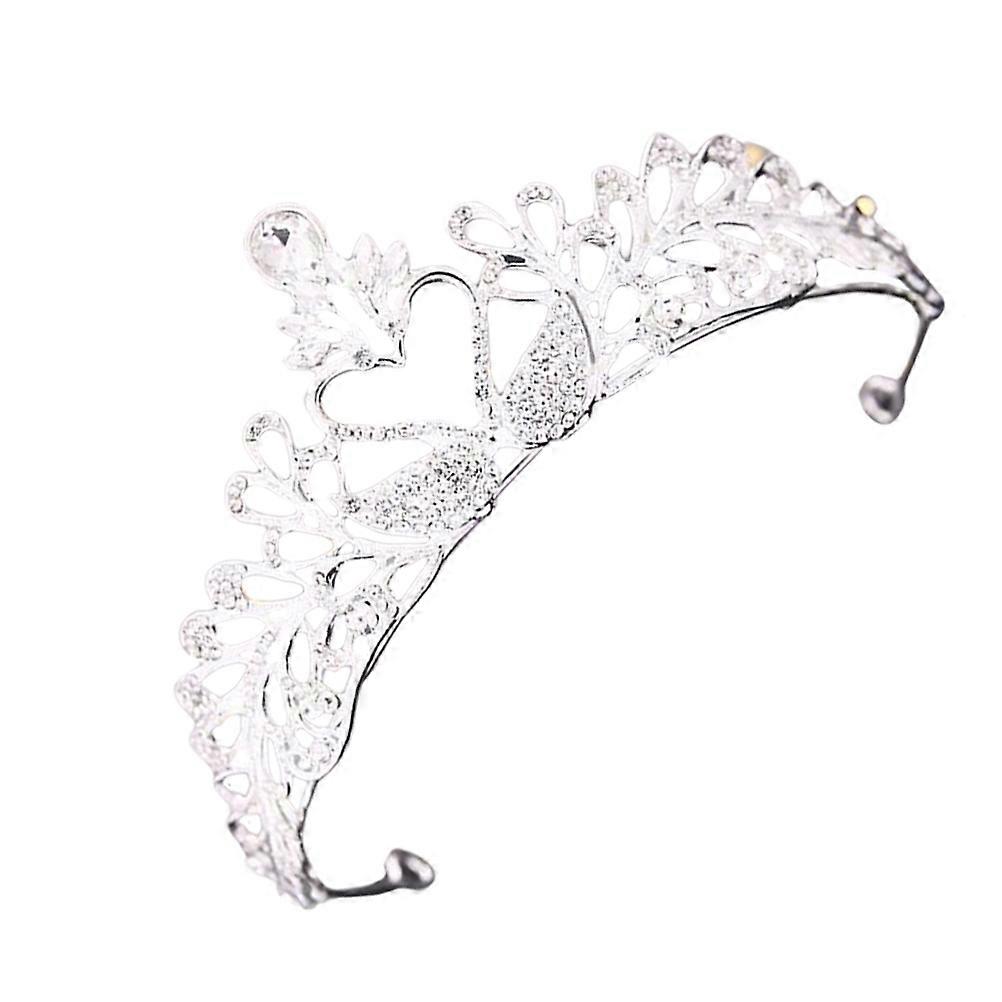 Sparkly Rhinestone Tiara for Wedding Decoration Silver Alloy Color Lightweight Design Fits Most