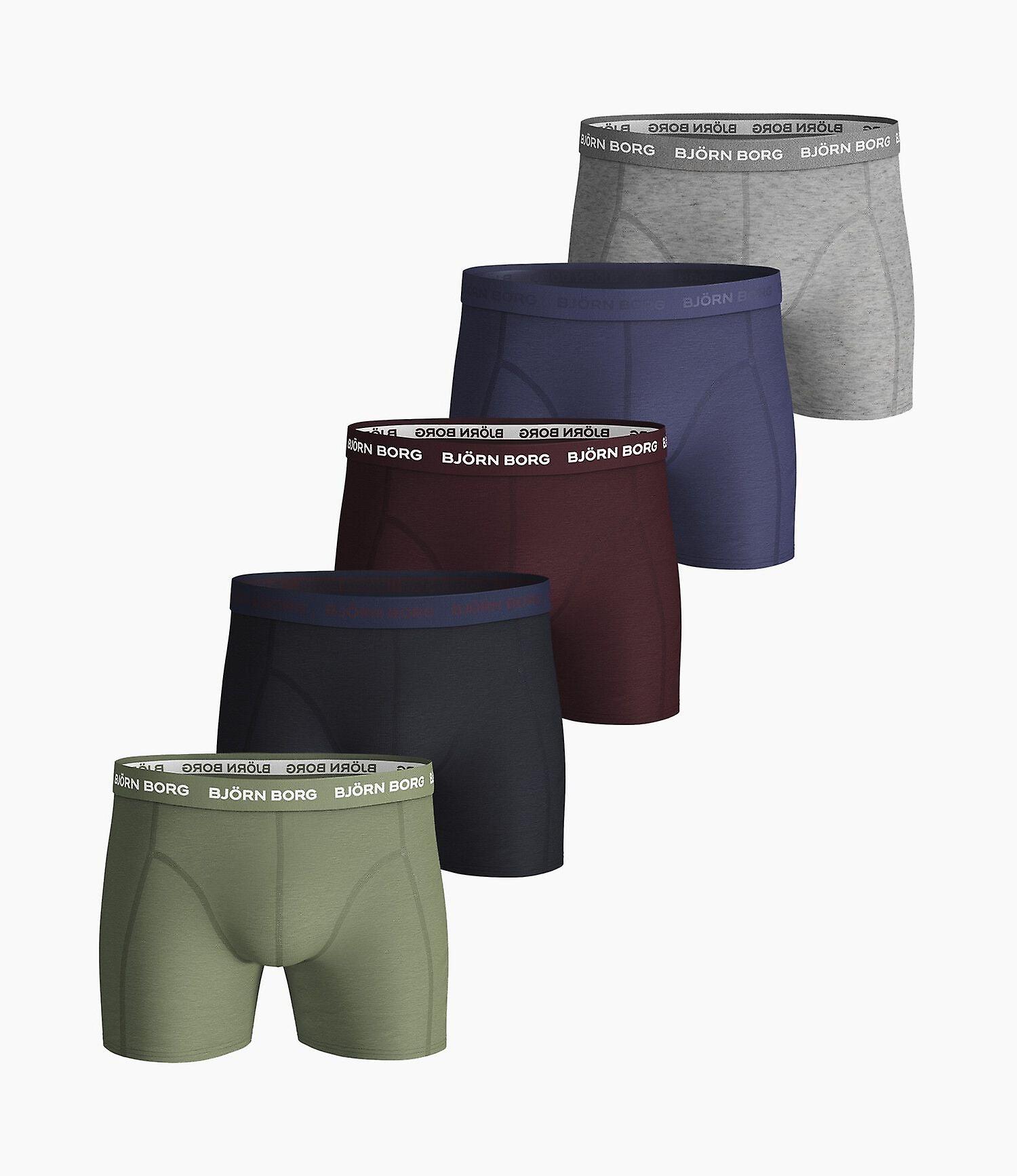 Björn Borg Solid Saisonale Boxershorts 5er-Pack Ölgrün