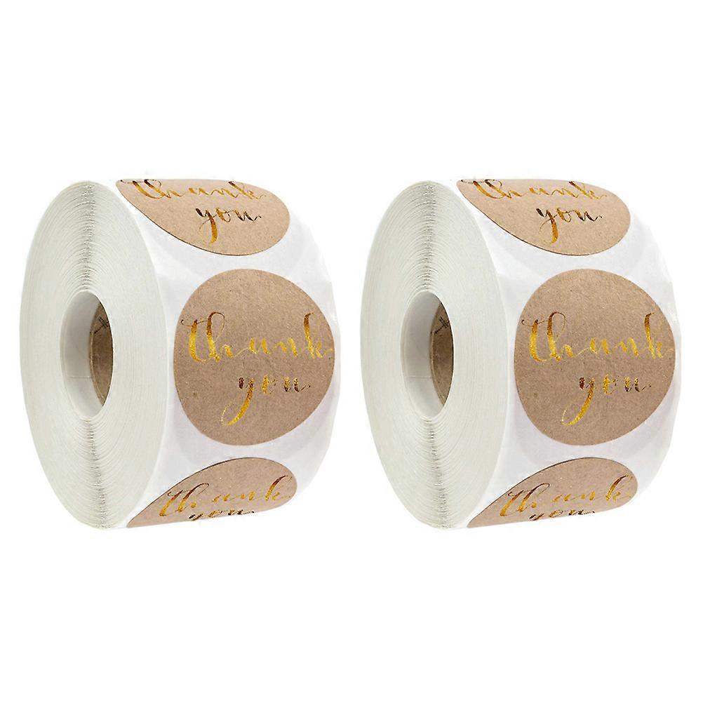 Thank You Paper Stickers for Decoration Use Multi Color Safe Self Adhesive 2pcs