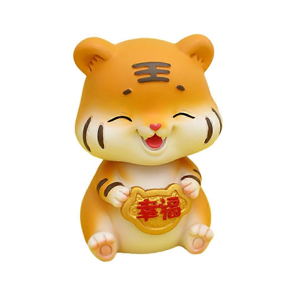 1pc Creative Resin Tiger Craft Decor Chic Tiger Model Ornament Car Ornament