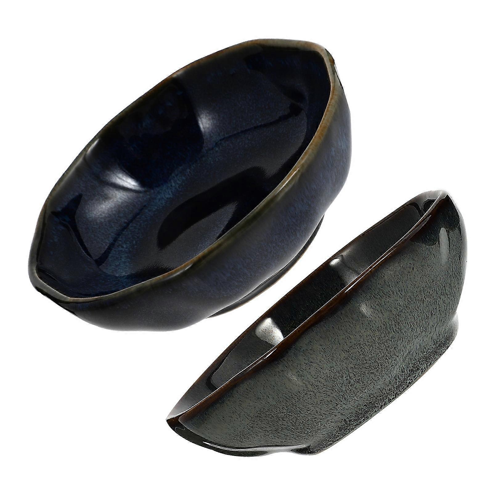 Household Tableware 2Pcs Round Ceramic Dishes Suitable For Parties Meticulous Craftsmanship Functional