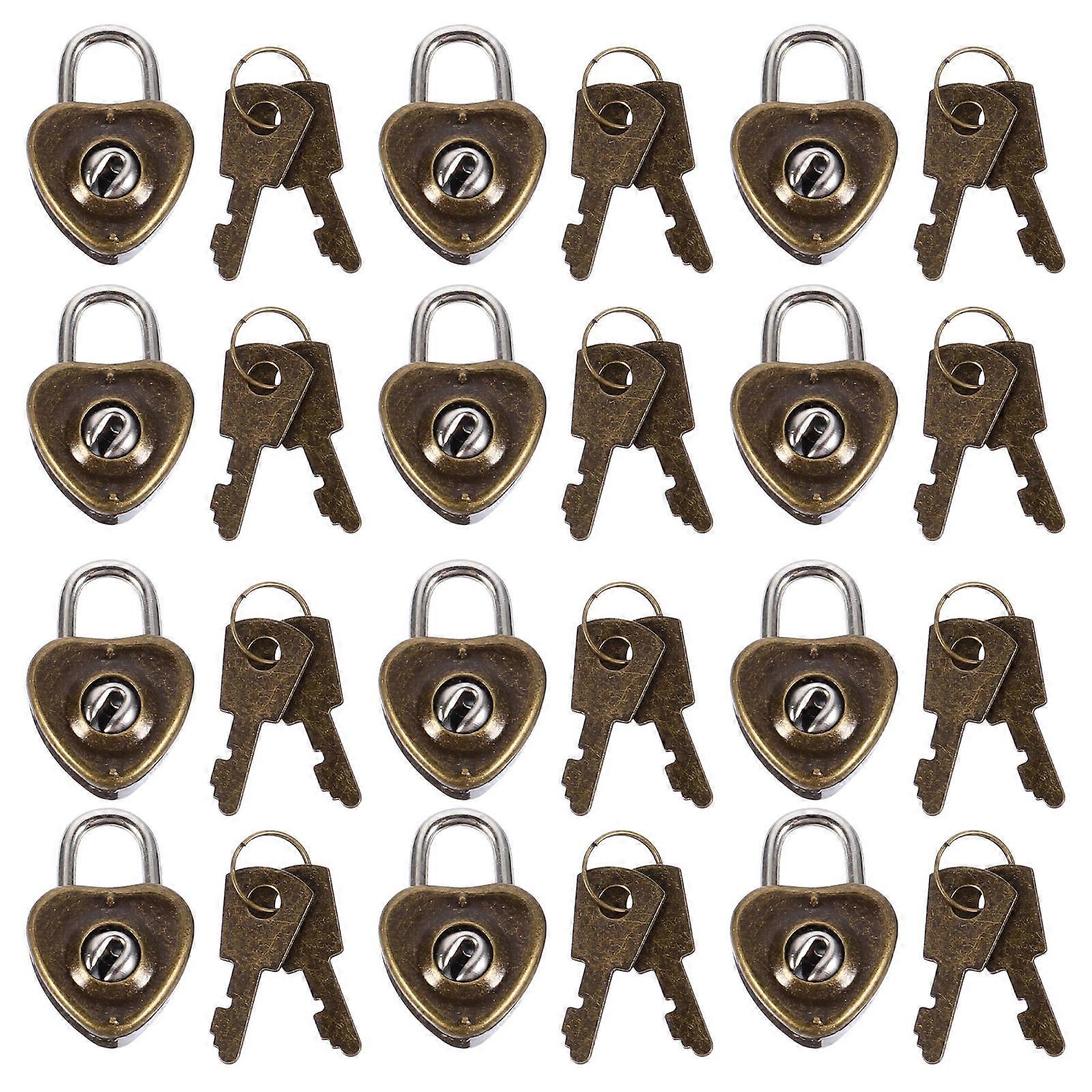 12pcs Heart Shape Mini Padlock Cabinet and Drawer Lock for Luggage