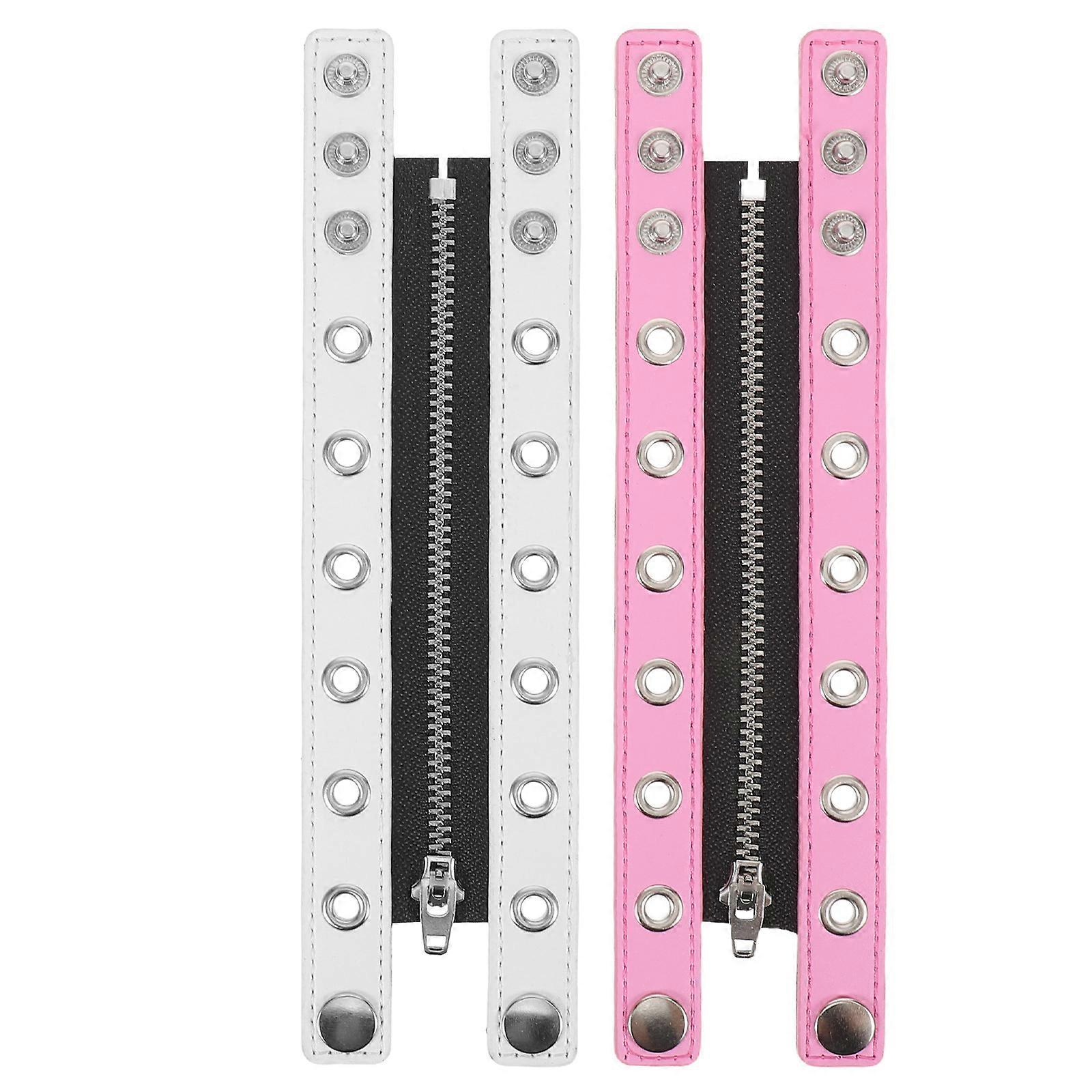 Here's a refined and engaging product description you can use for marketing or listing purposes:
**2pcs Adjustable PU Punk Wristband – Studded