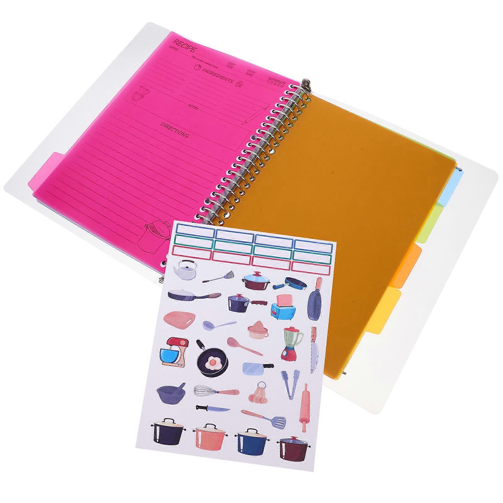 Household Recipe Planner Featuring Double-Sided Writing Pages Ideal For Recipe Instruction Writing Multi Color 1Pack