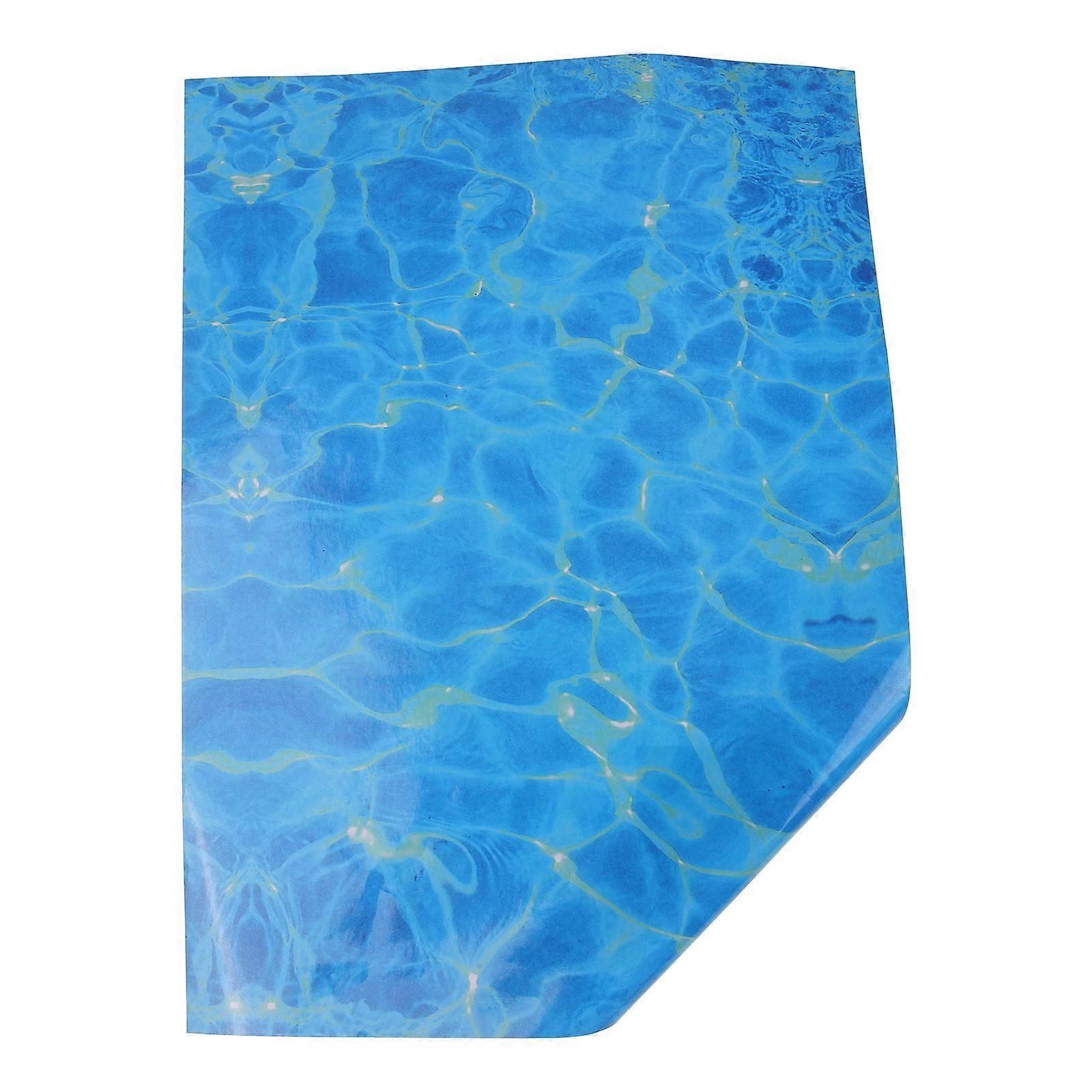 Blue Water Surface Sticker Simulation Pattern Adhesive Sticker For Home Decoration 28.50X21.00X0.10CM DIY Projects 1 Sheet