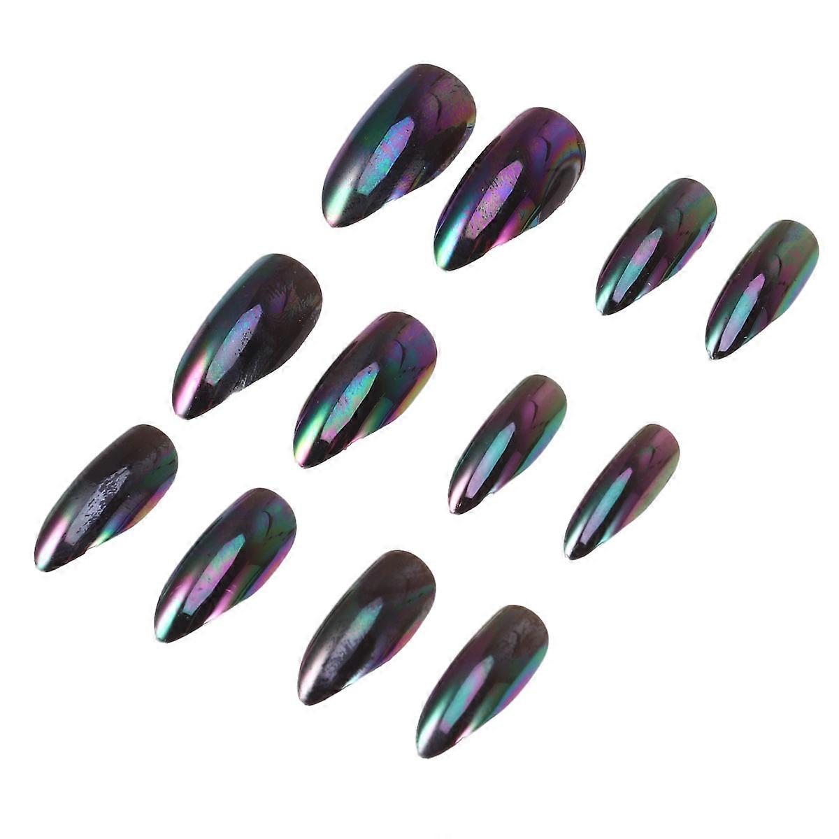 Gradual Change Color Fake Nails 24Pcs Square Design Nail Decoration For Home And Salon Use