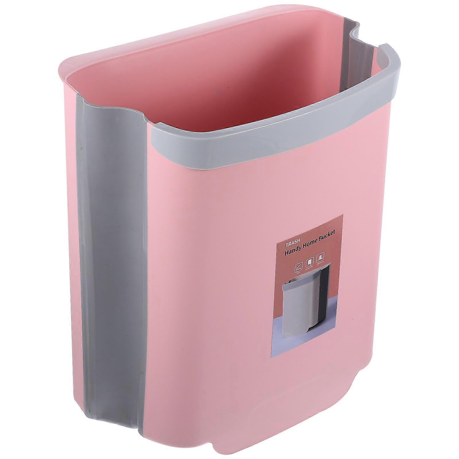 Pink Wall Mounted Trash Bin Under Sink For Household Users In Modern Design Made Of PP For Easy Cleaning 1Pcs