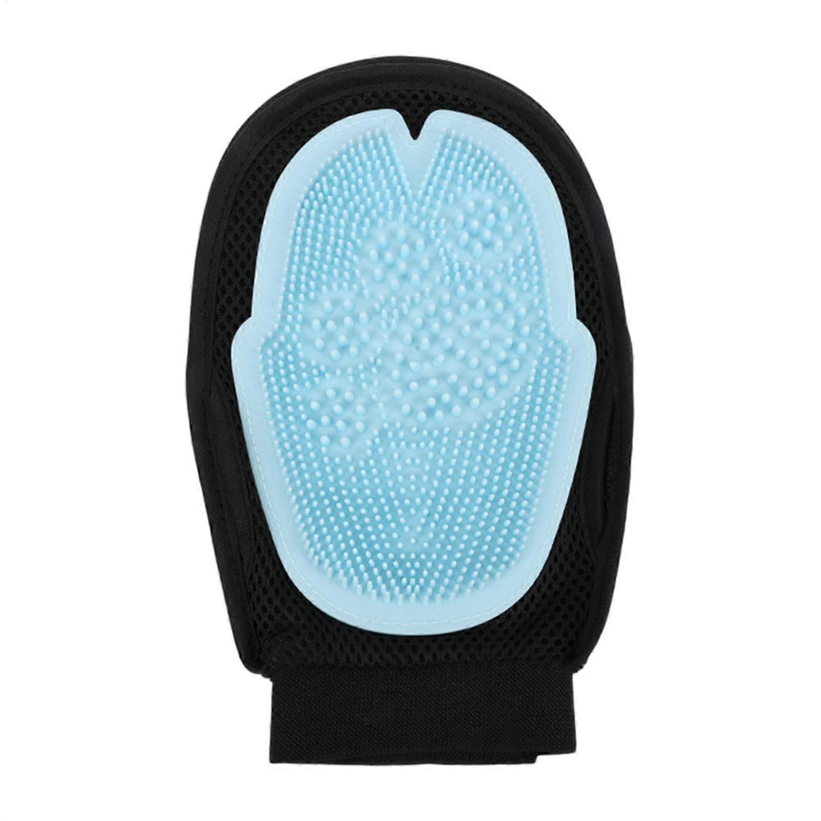 Dog swimming gloves, dog bathing gloves – doublesided use, Blue