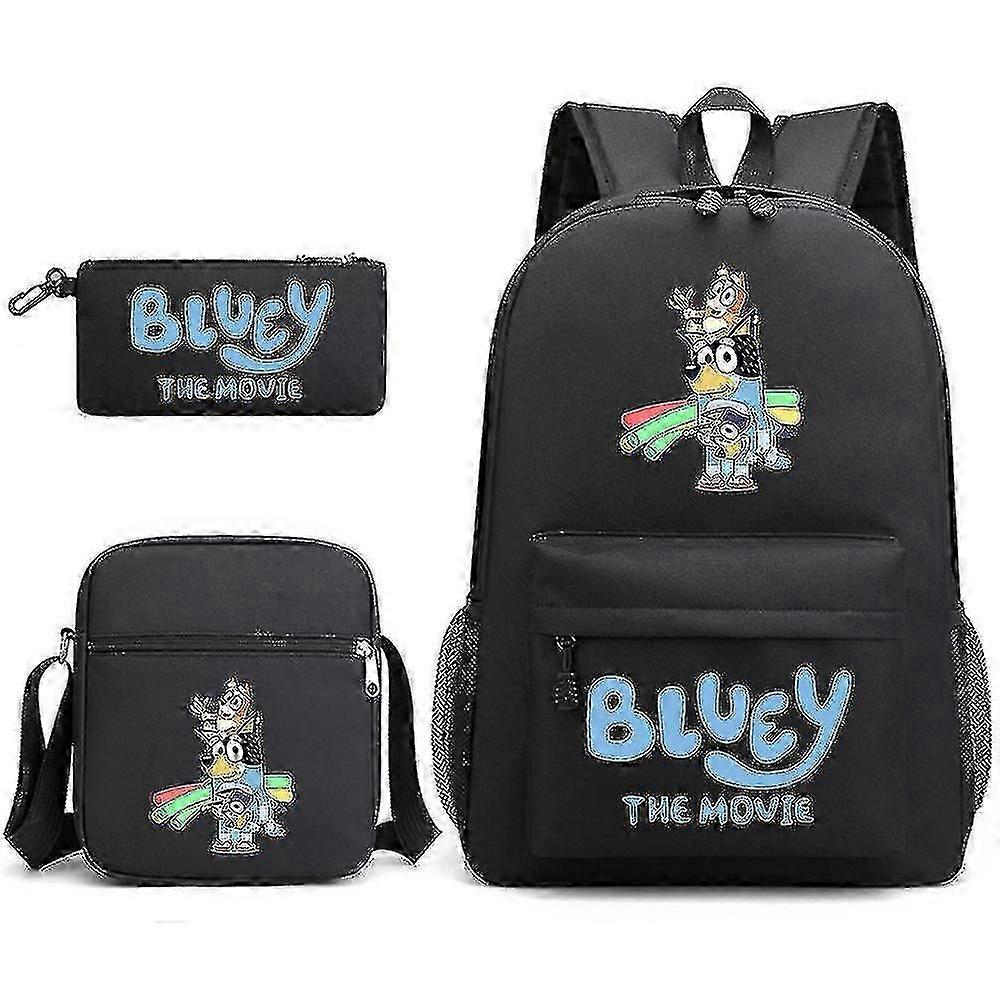 Bluey Tredelad Skolväska Ryggsäck Hög Kvalitet
