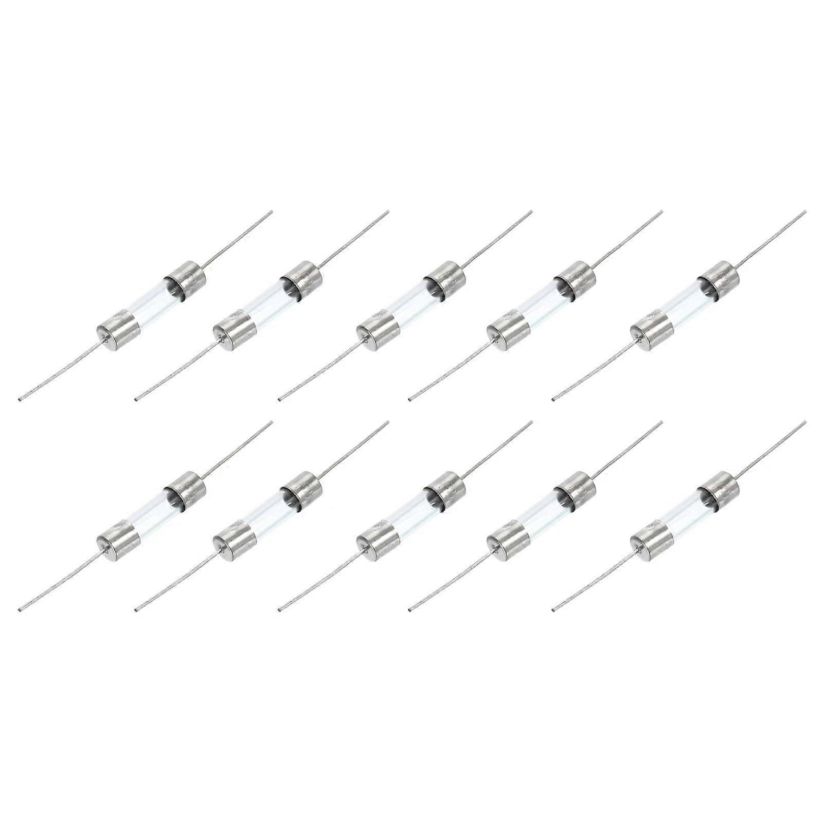 Glass Tube Fuses Axial With Lead Wire 5x20mm 1A-10A 250V, 10 Pcs For Replacing Electronics, Compatible With Most Devices