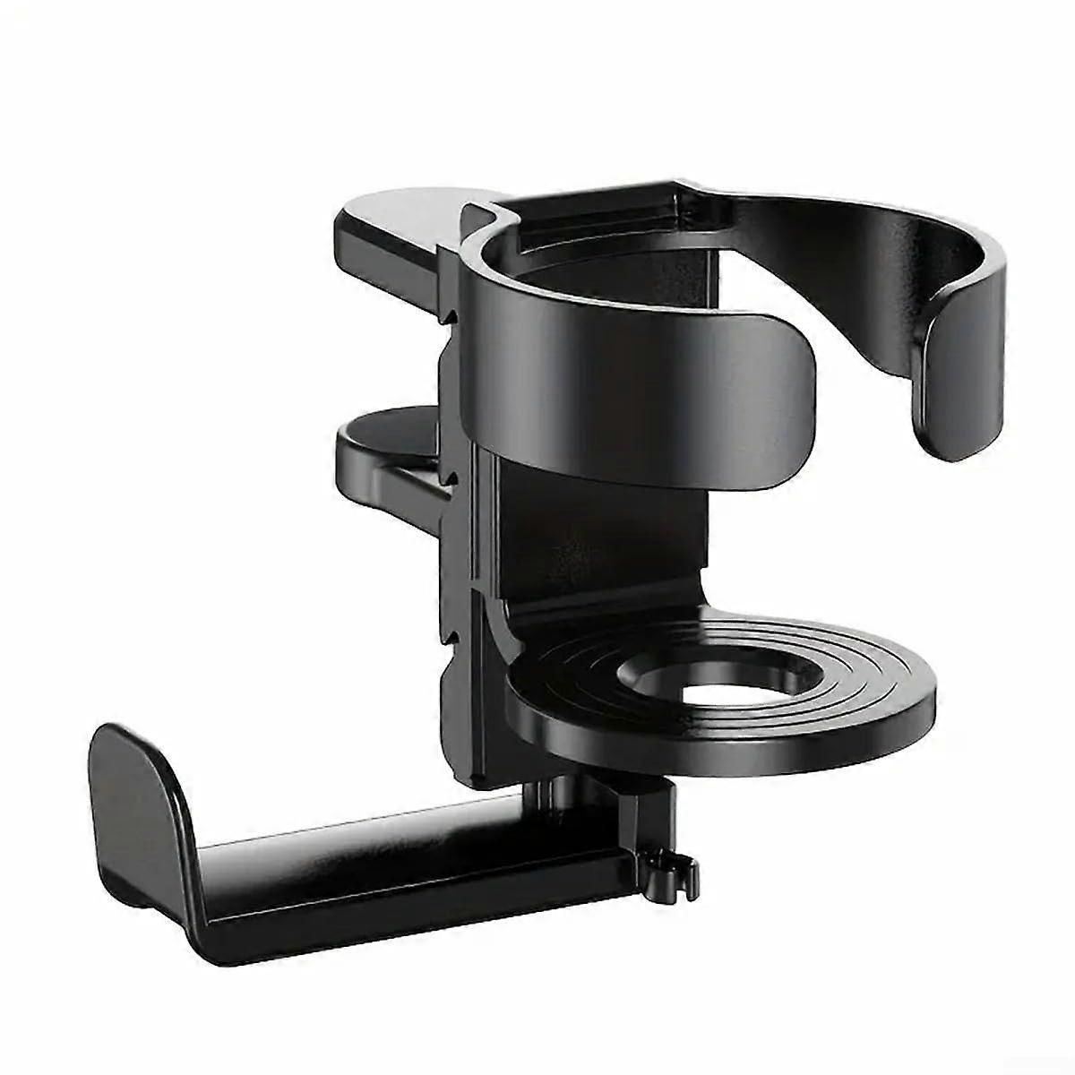 Under-Desk Clamp For Headphones And Beverage Organization Black Compact For Small Workspaces