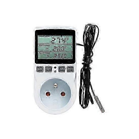 Digital Temperature Controller Socket EU Plug Thermostatic Switch Temperature Controller with Sensors Probe Heating Cooling