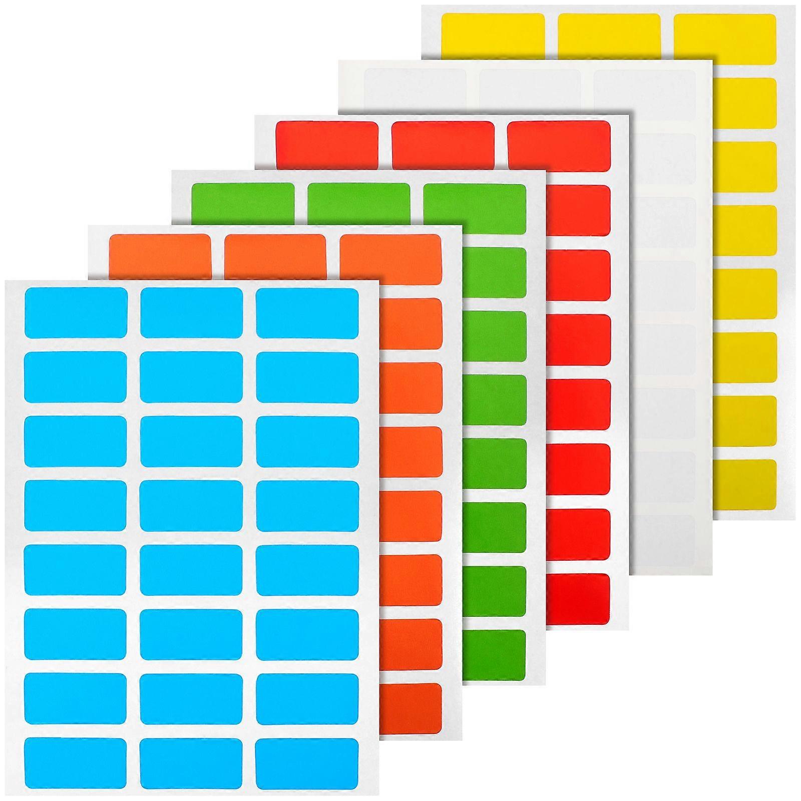 6 Packs Label Stickers Marking Labels Colored Stickers Rectangular Stickers Removable Labels For Organization And Marking