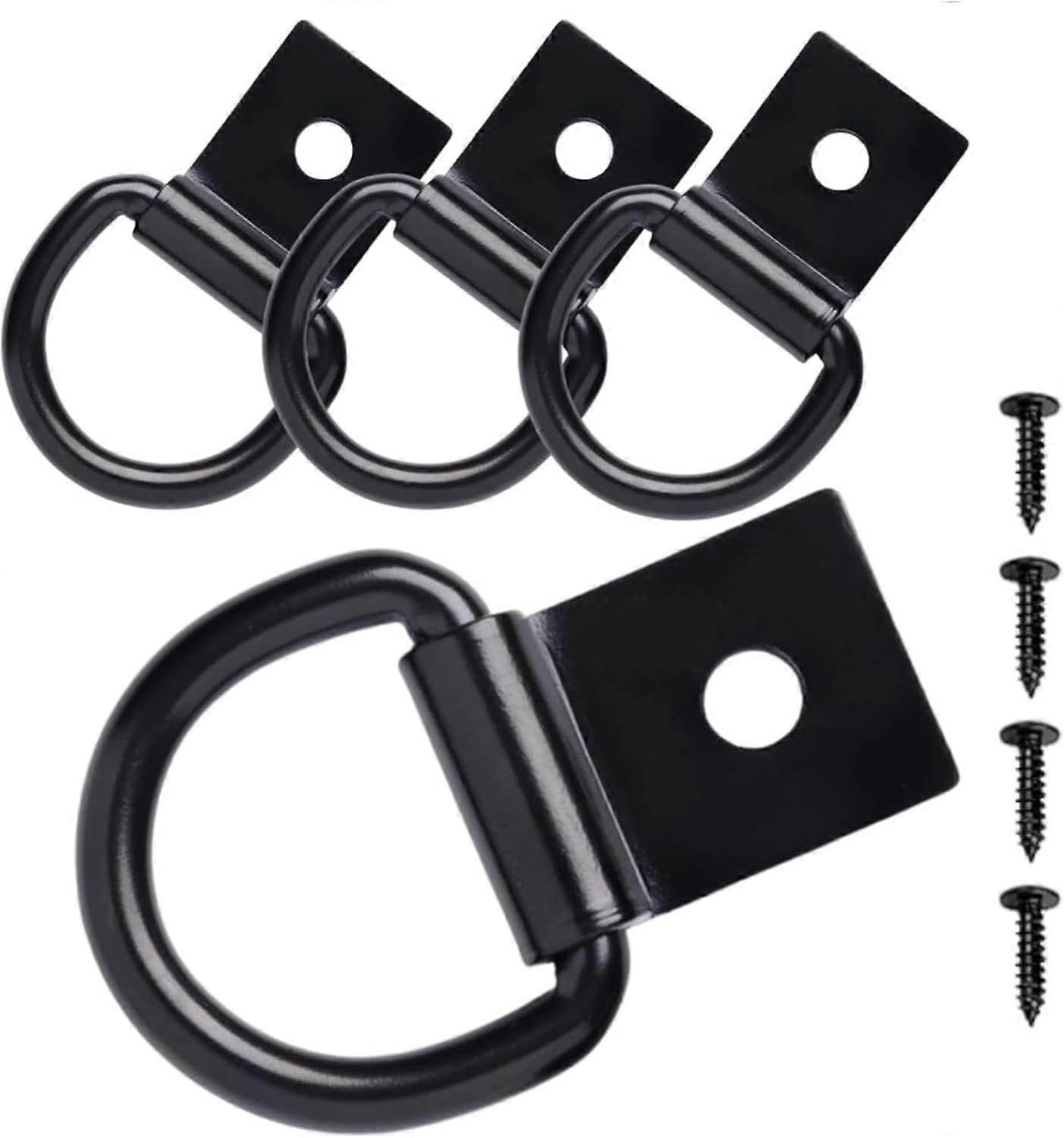 4 個のヘビーデューティ 1/4 インチ D リング タイダウン アンカー キット - 2400LBS リング スチール タイダウン