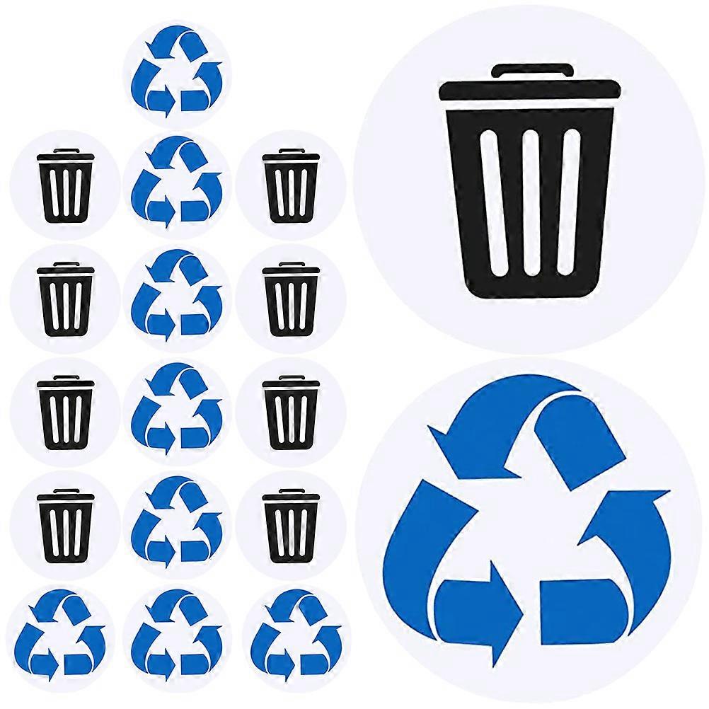 Trash Can Sticker Decal Indoor Outdoor Use Pvc Assorted Color Waterproof Self-Adhesive 1 Set
