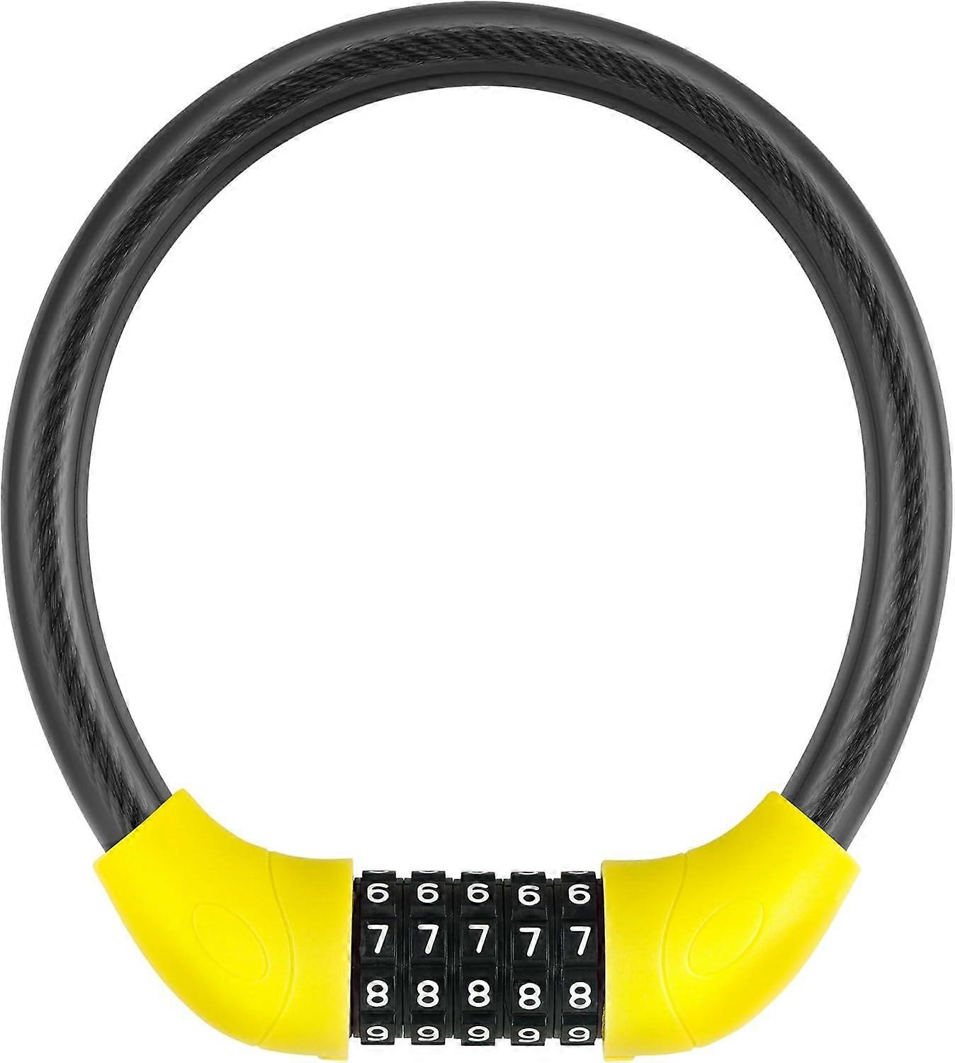 Bicycle cable lock with 5-digit combination Bicycle cable lock  large head and metal pin with copper lock core