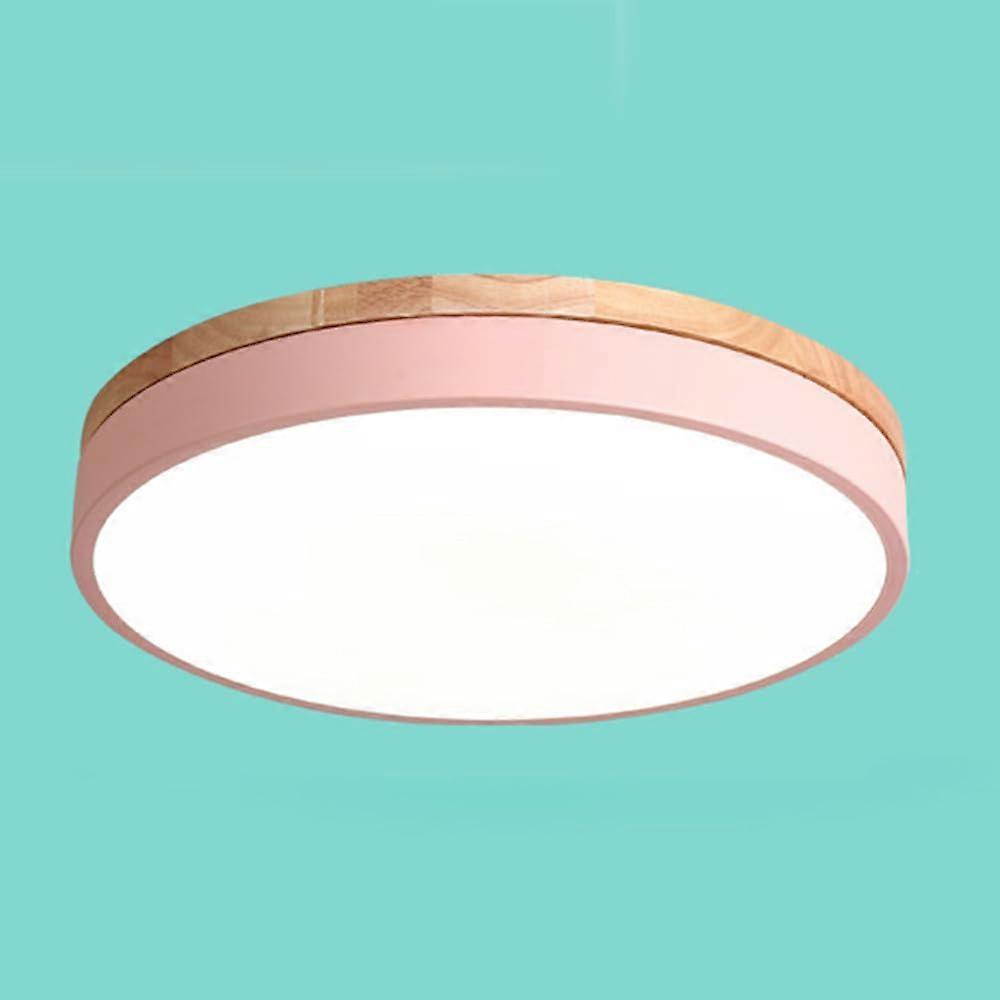 LED Ultra-Thin Design Ceiling Lamp, Dimmable 3000-6000K Modern Minimalist Light Fixture, European Style Pink Ceiling Light for Living Room