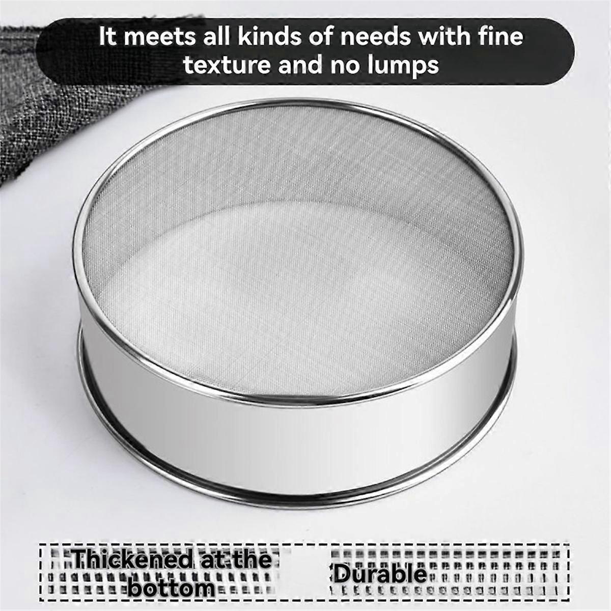Flour Sifter for Baking - Stainless Steel 6 Inch Round Sifter,Mini Fine Mesh Flour Sieve