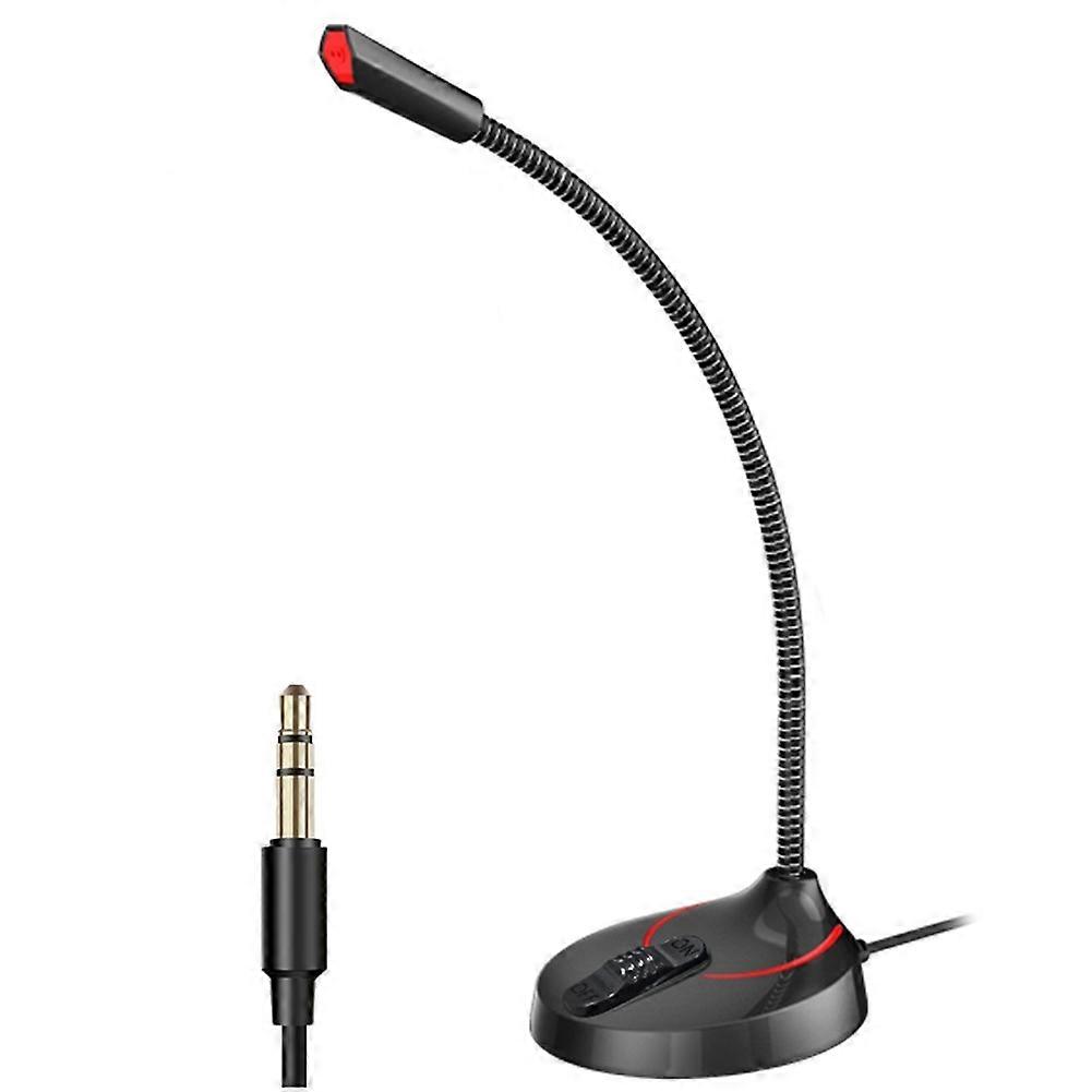 3.5mm Wired Microphone with Loud Speakers for PC Laptop Clear Sound Plug and Play Ideal for Meetings Studio Speech