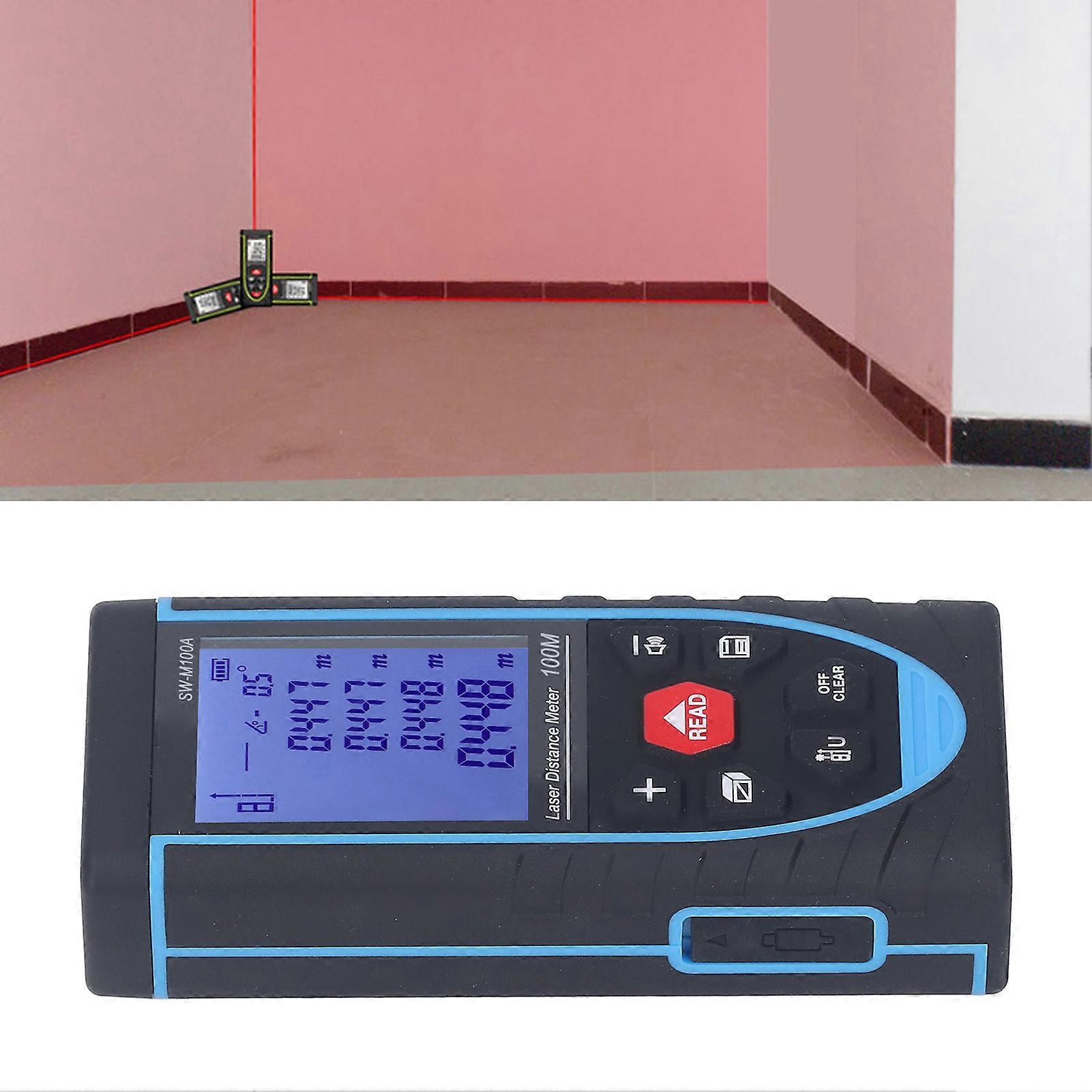 Digital Laser Distance Meter SW M100A 100M High Accuracy Handheld