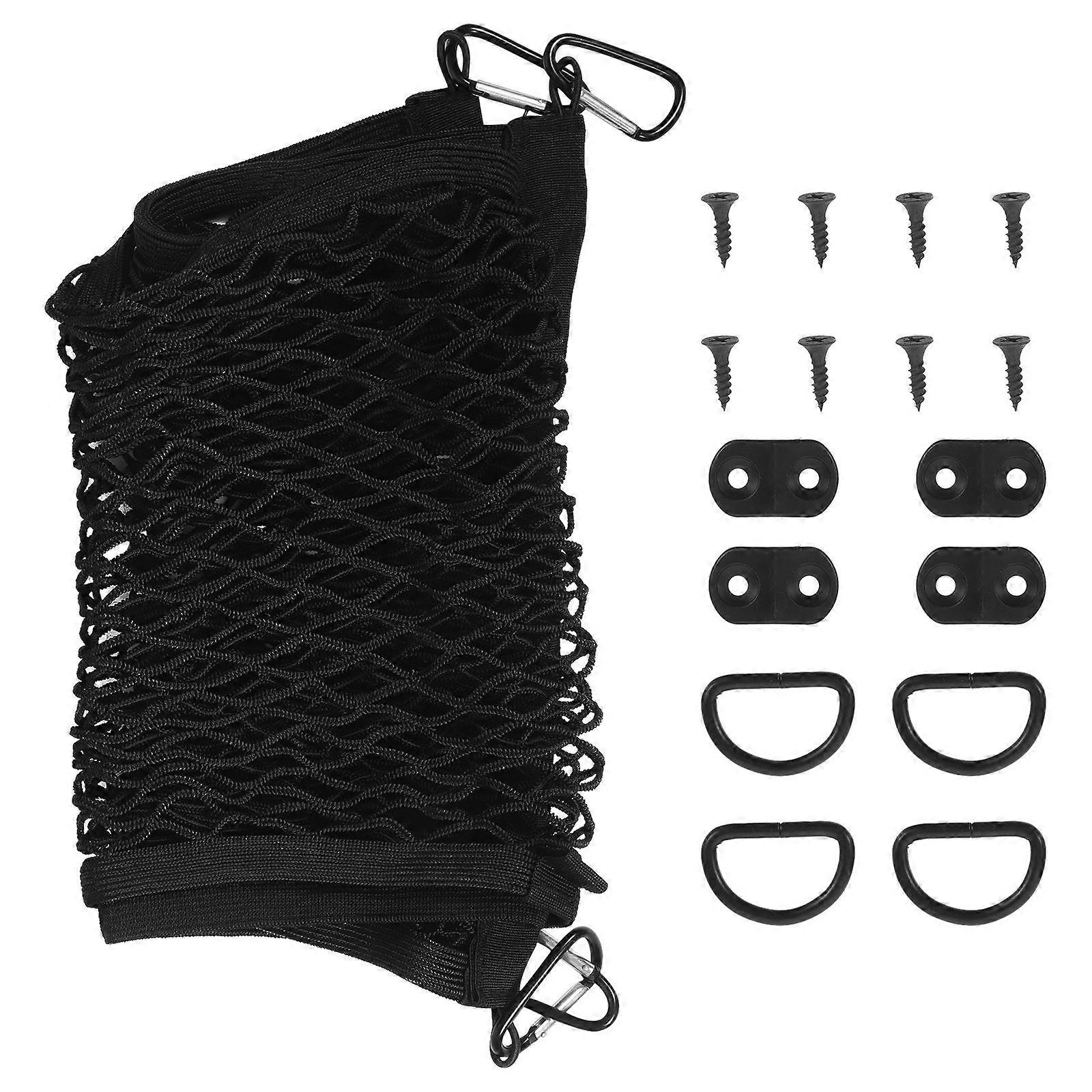 Suv Trunk Net Cargo Net For Suv Luggage Organization Black 80x40x3 Cm Double Layer Design 1 Set