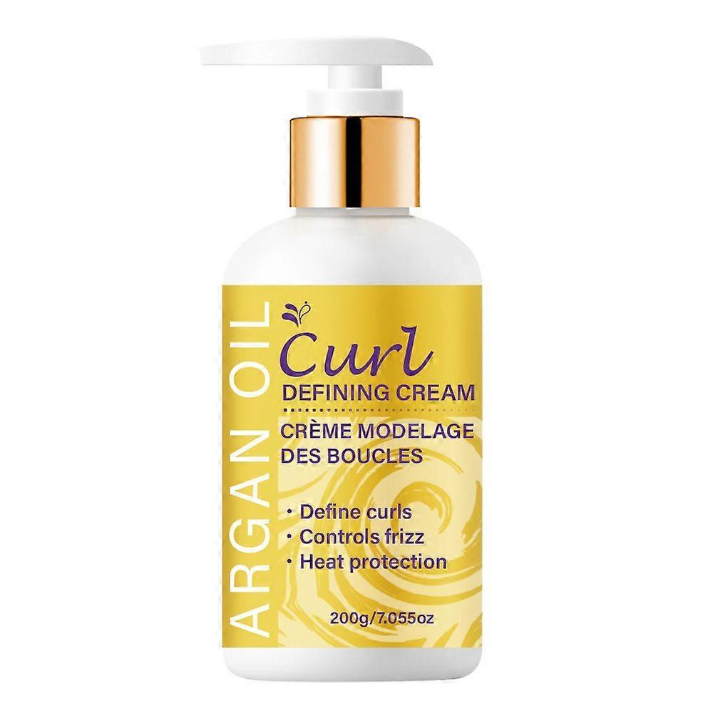 Frizz-Free Curl Defining Cream, Hydrating Argan Oil Hair Mask Curl Cream for Enhances Wavy Hair and Curly Hair, Defines, Detangles & Moisturizes for A