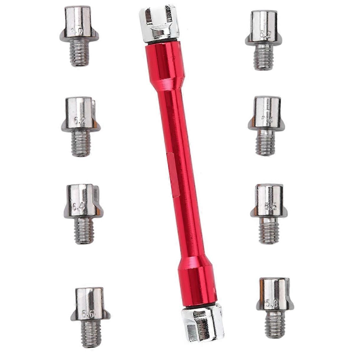 Motorcycle Handle Spoke Wrench Set 5.0-6.8 Length 93mm Red