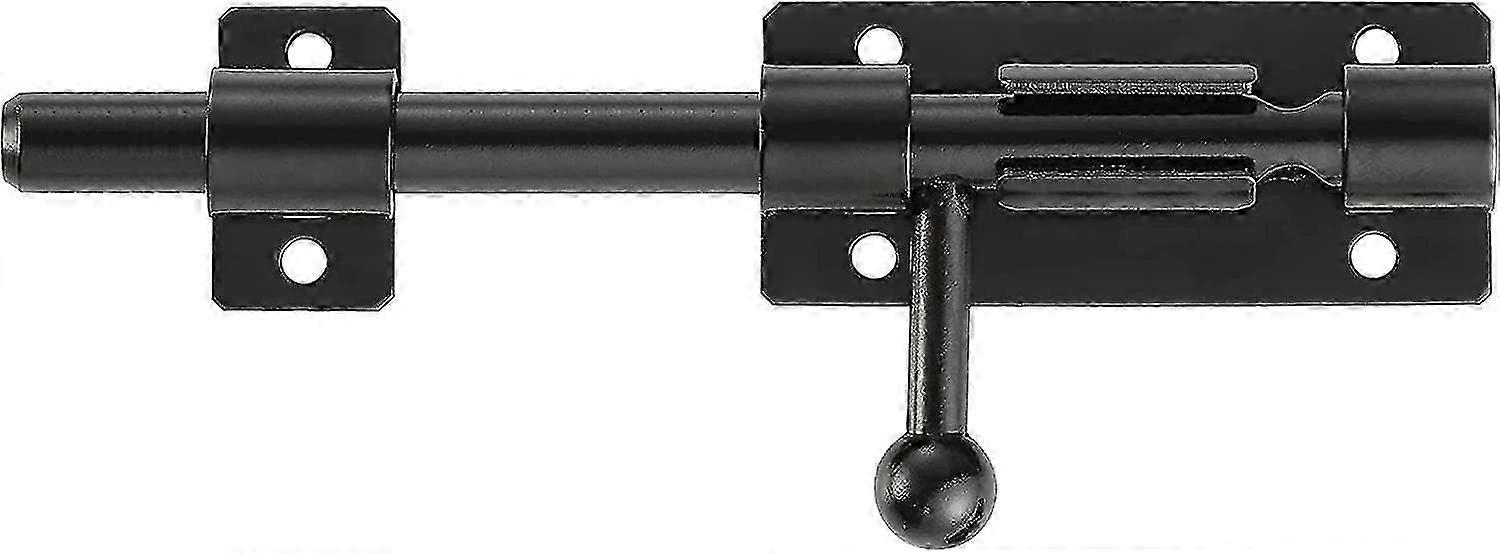 Trava de Trinco de Portão de Aço Inoxidável 304 Resistente com Furo para Cadeado, 6 Polegadas (160mm) ou 8 Polegadas (200mm) de Comprimento, Acabamento Preto Fosco