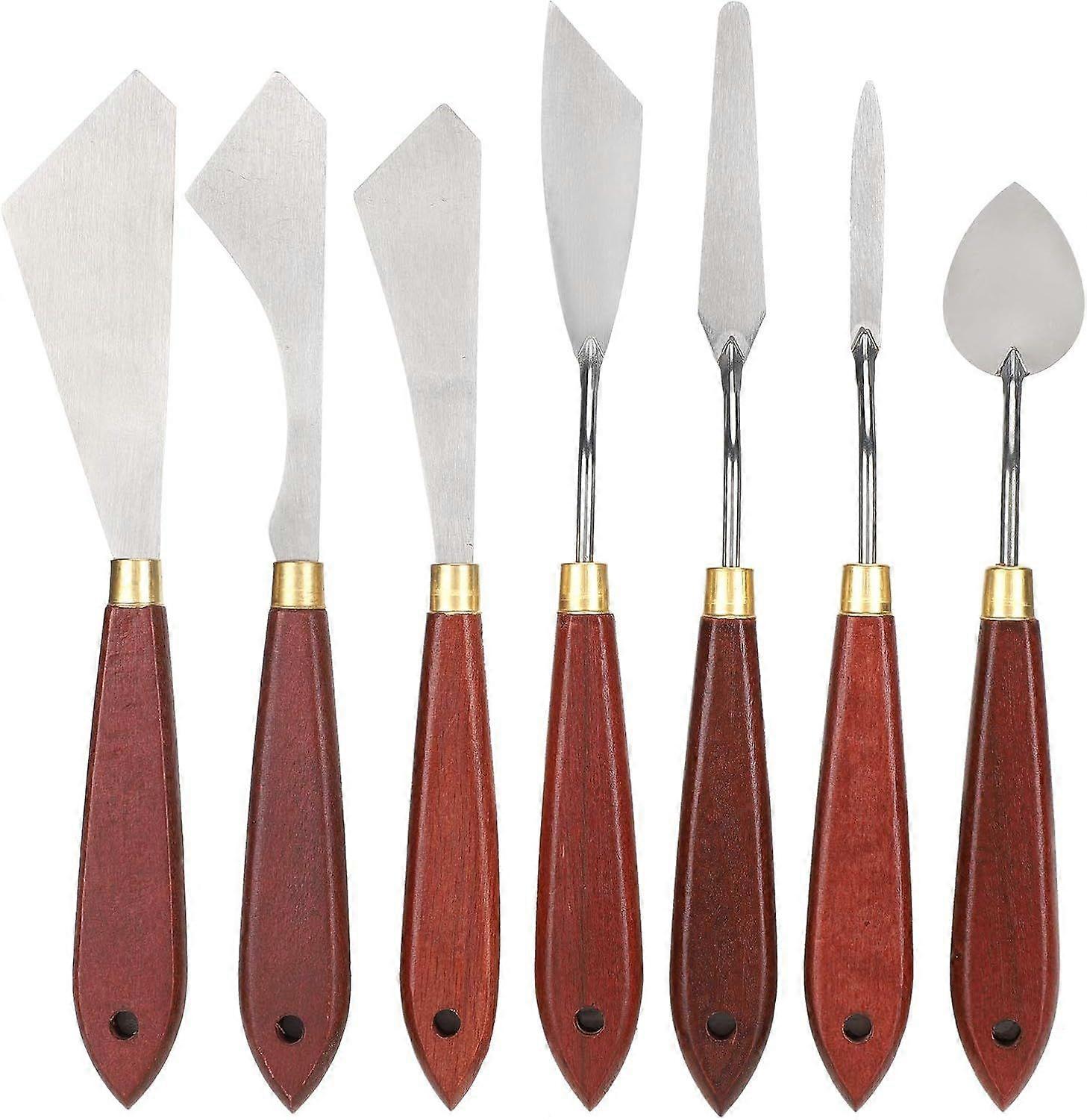 Palette Mixing Scraper Set - 7Pcs Stainless Steel Palette Knife Mixing Scraper