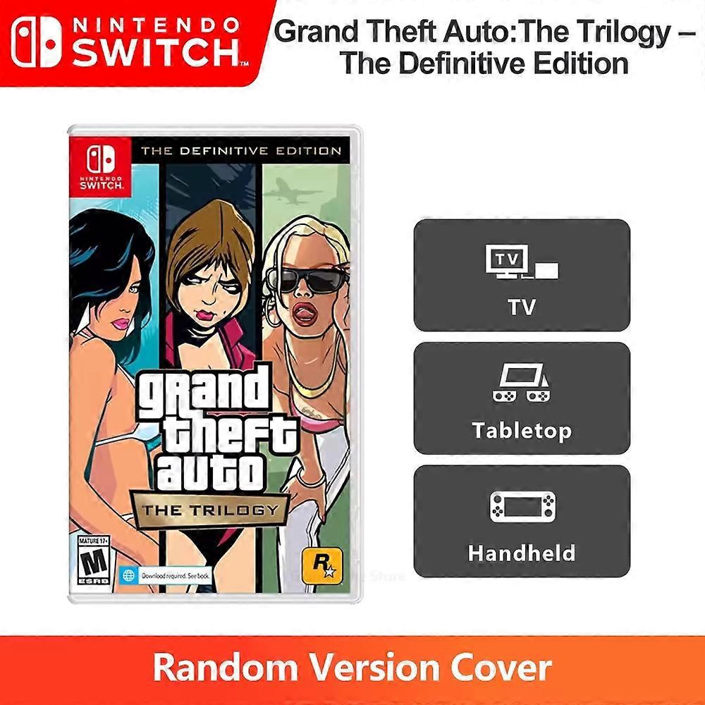 GTA Trilogy Definitive Edition na Nintendo Switch - 100% nowa fizyczna karta do gry, 3 tryby, Action Gen