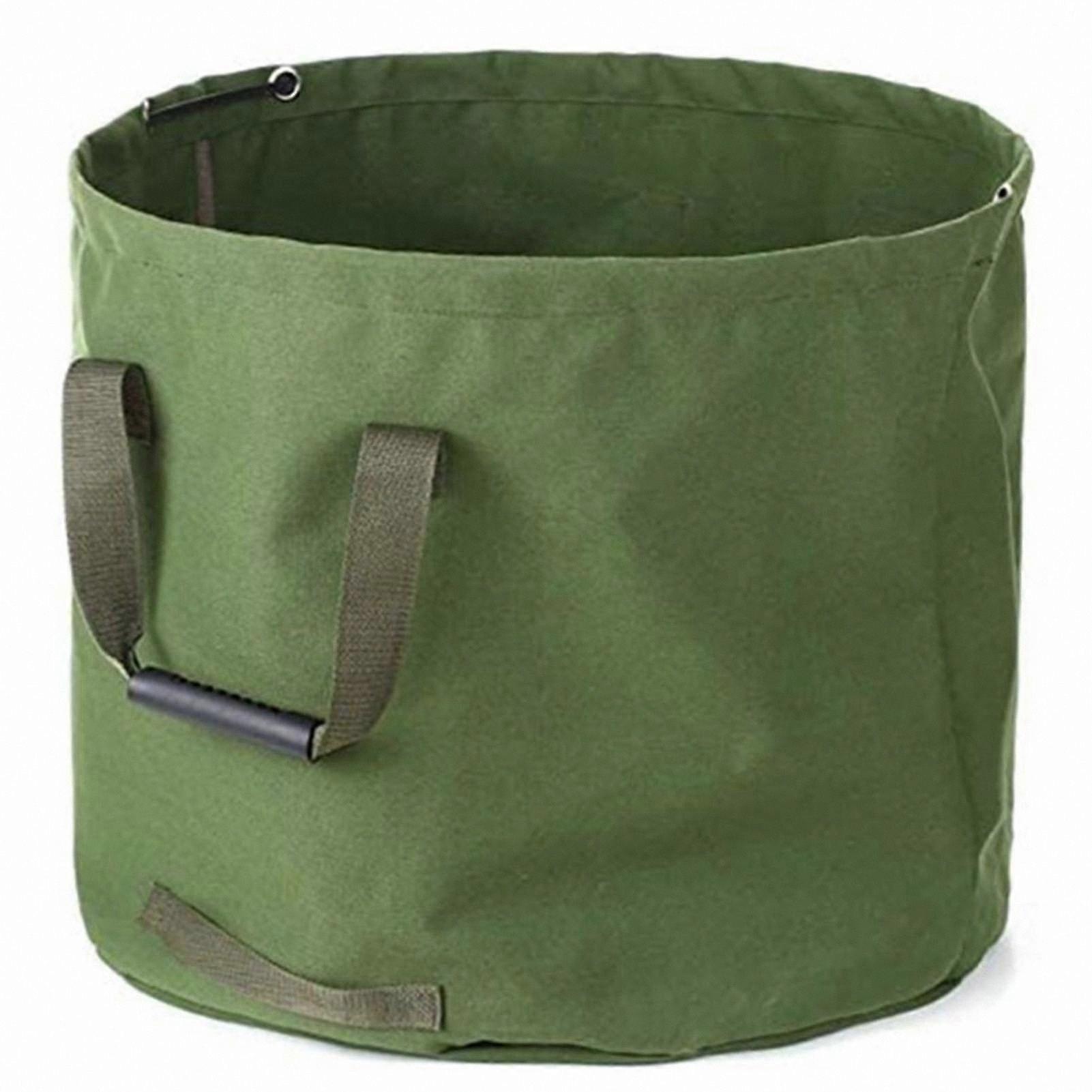 Collapsible Canvas Garden Waste Bag - Reusable and Water-Resistant Leaf Sack for Yard Use
