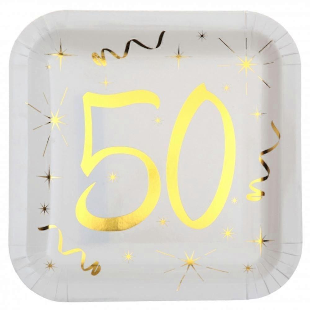 Age 50 Gold Square Plate