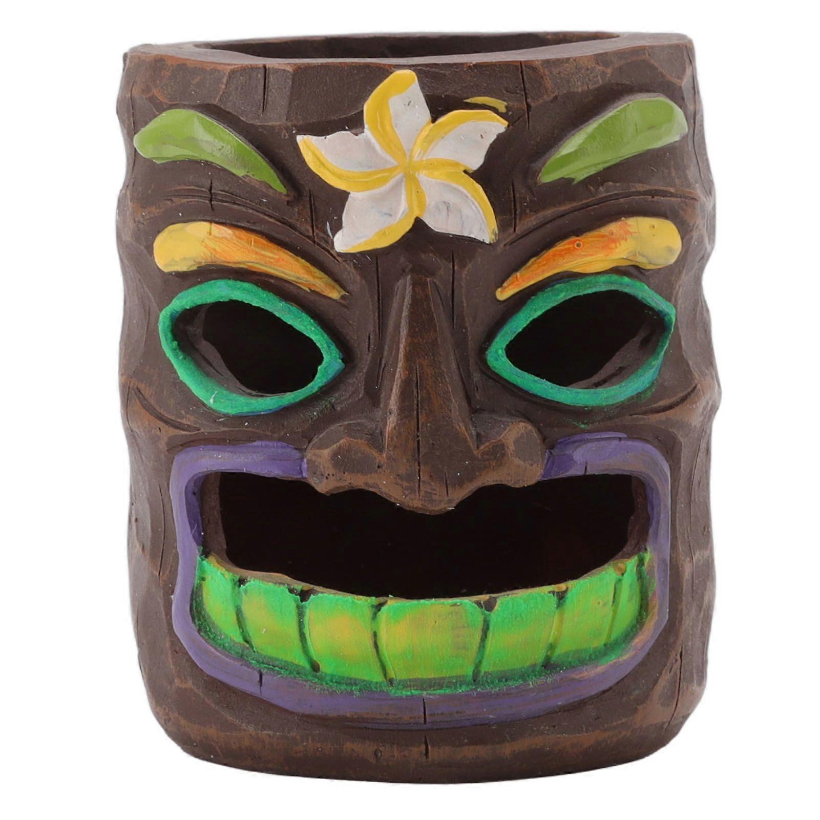 Grimace Ashtray Resin Tree Face Decorative Fluorescent Makeup Brush Pen Cup for Home Desktop