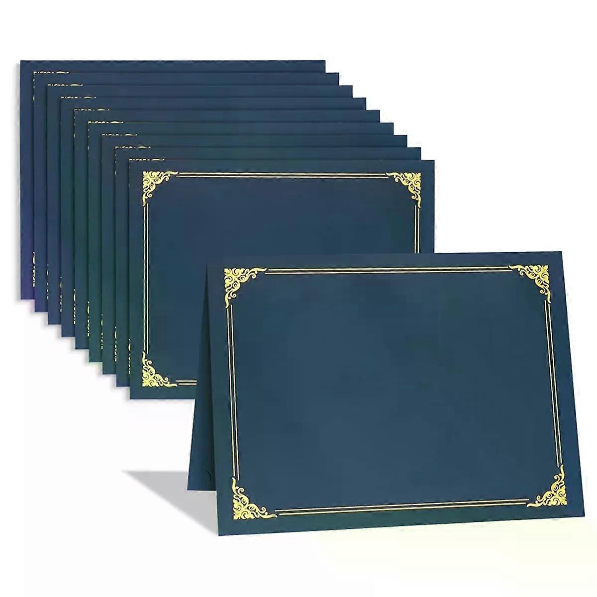 10 Packs Certificate Cover Folder Document Protector Certificate Envelope Diploma 85x11 inch letter size Gold foil frame