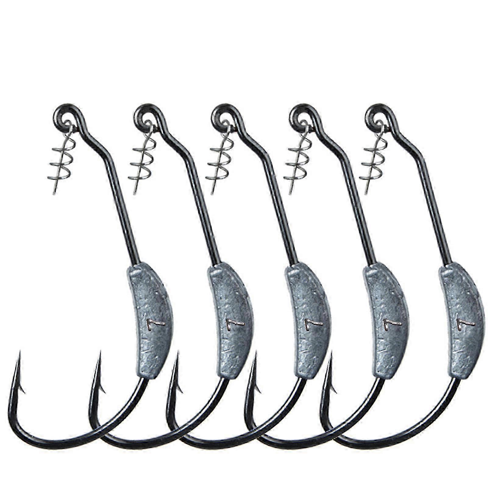 Weighted Fishing Hooks Barbed Jig Hooks with Twistlock Drop Shot Hooks Swimbait Bait Fish Hook for Soft Plastics 3 Sizes