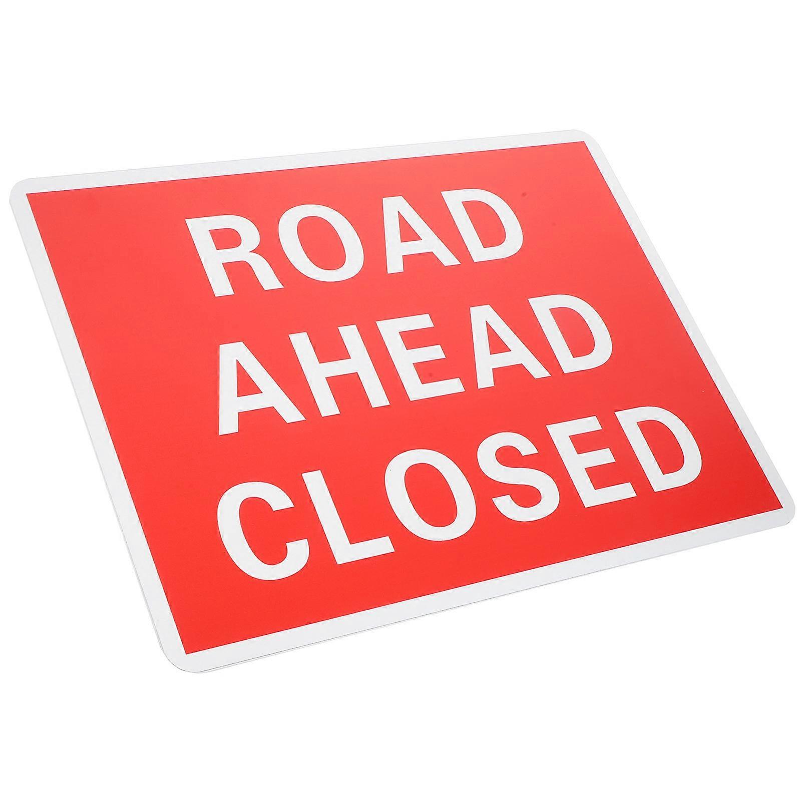 Road Closed Safety Sign Road Sign for Warning Driveway Use Pvc Red for 1Pcs