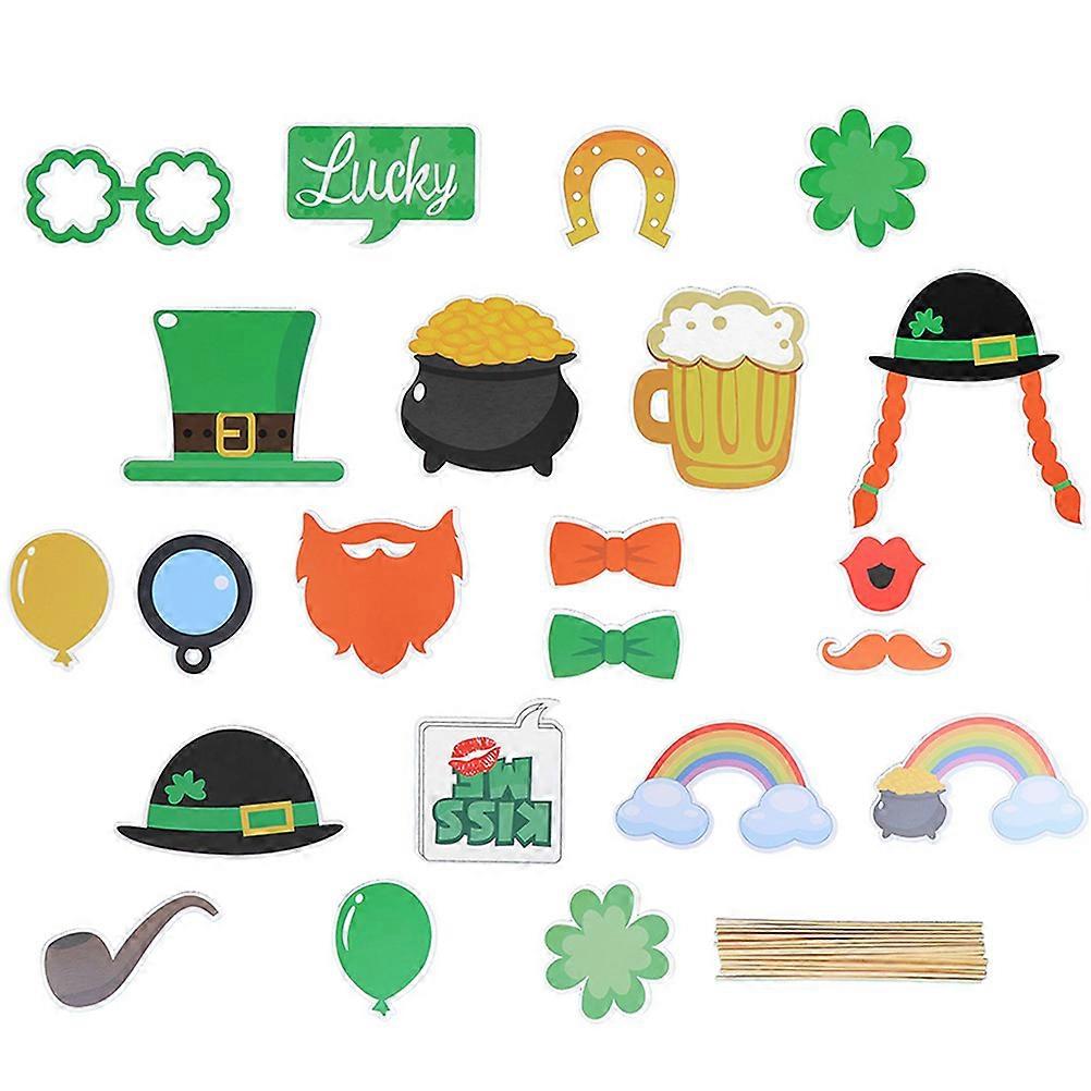 St Patricks Day Handheld Photo Props for Decor 1Set Party Decoration