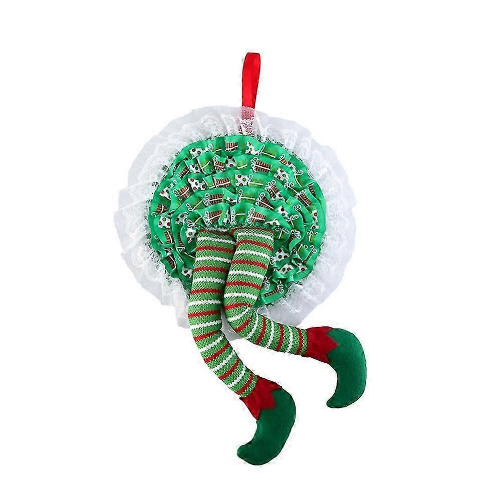 Christmas Wreath Hanging Elf Legs Wreath Front Door Ornaments Christmas Tree Hanging Decorations Holiday Party Decor