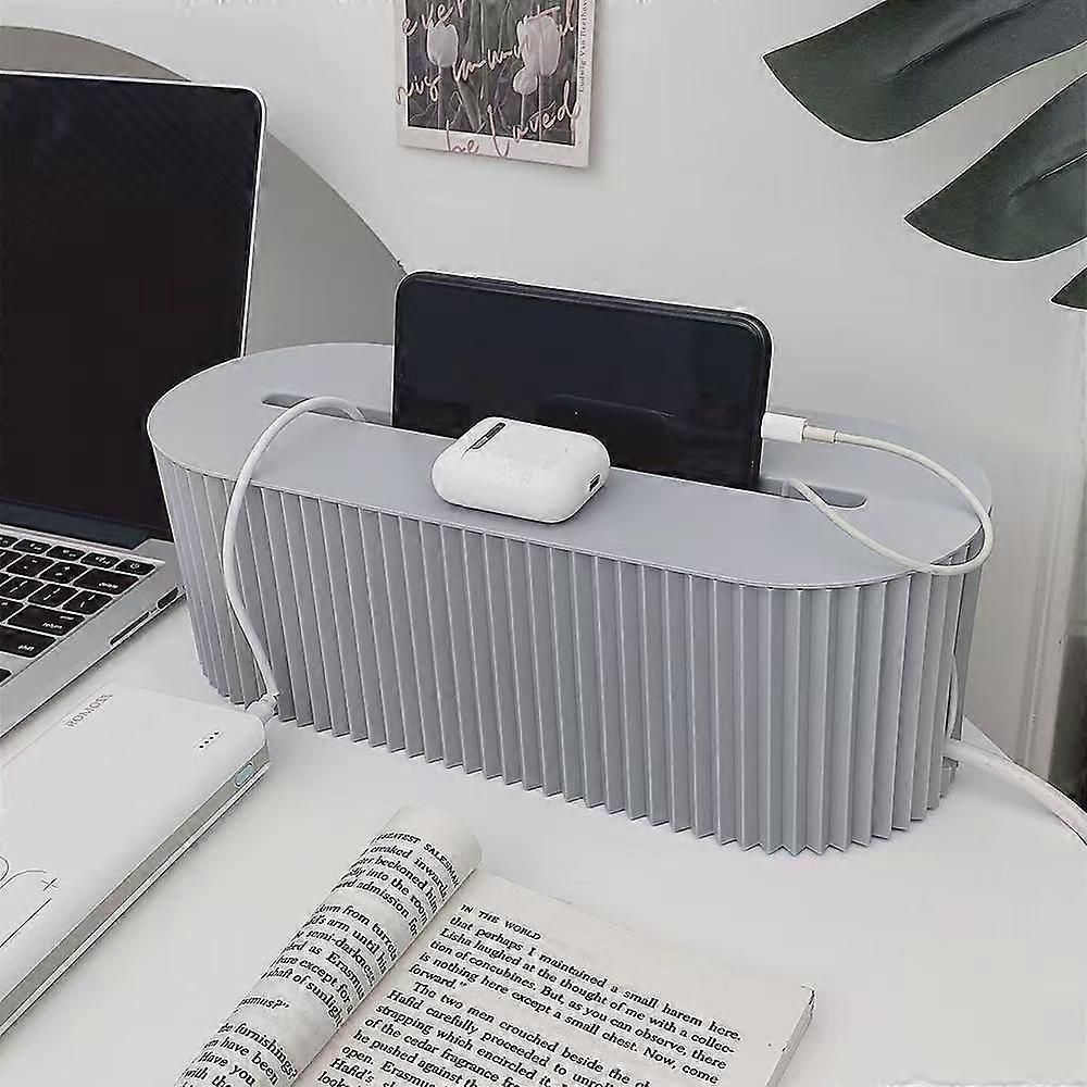 Hidden multi-function large-capacity dustproof and insulated wire storage box desktop insert with card slot storage box