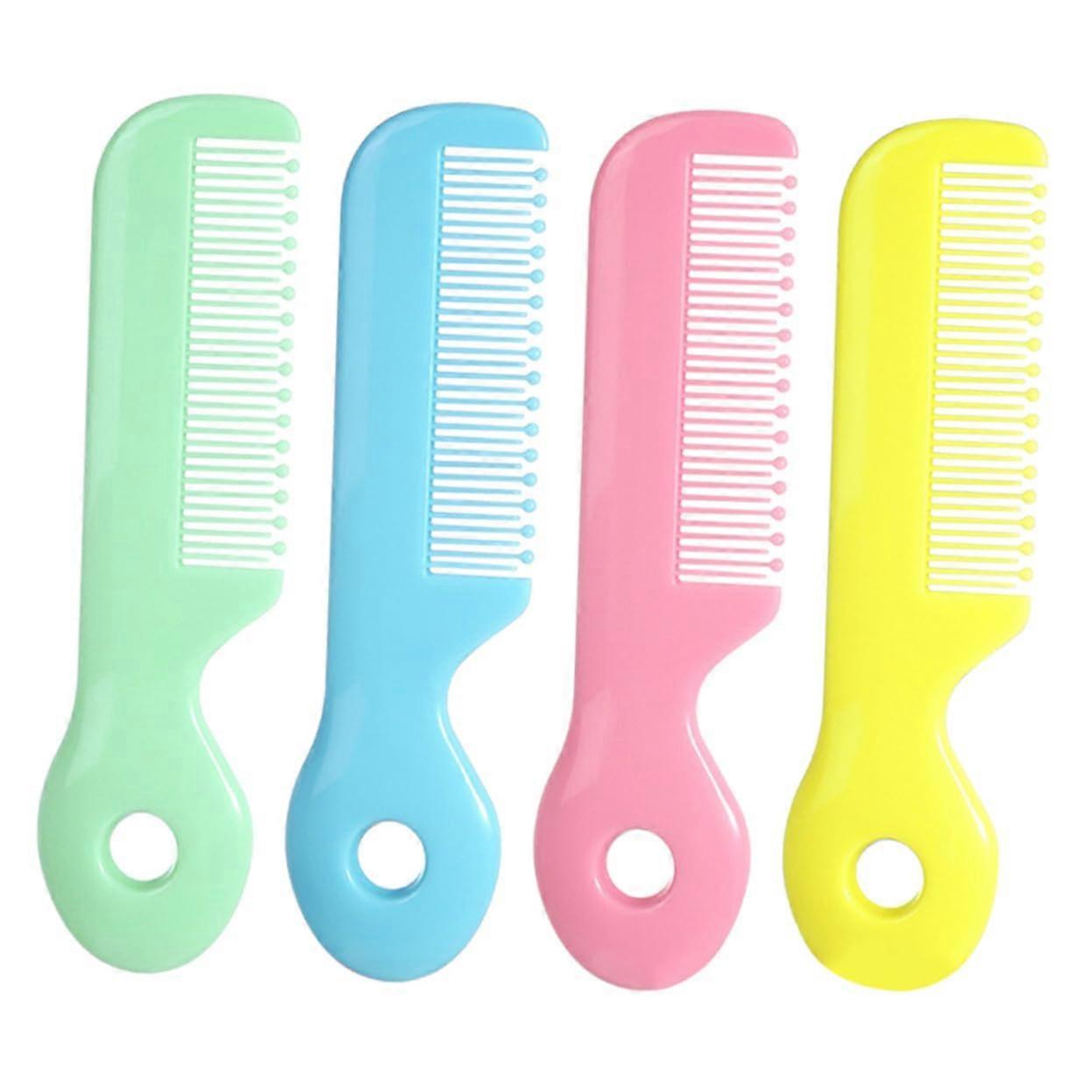 Soft Round Teeth Hair Brush 4Piece Set For Newborns Baby Safe Detangling Portable Lightweight For Boys And Girls
