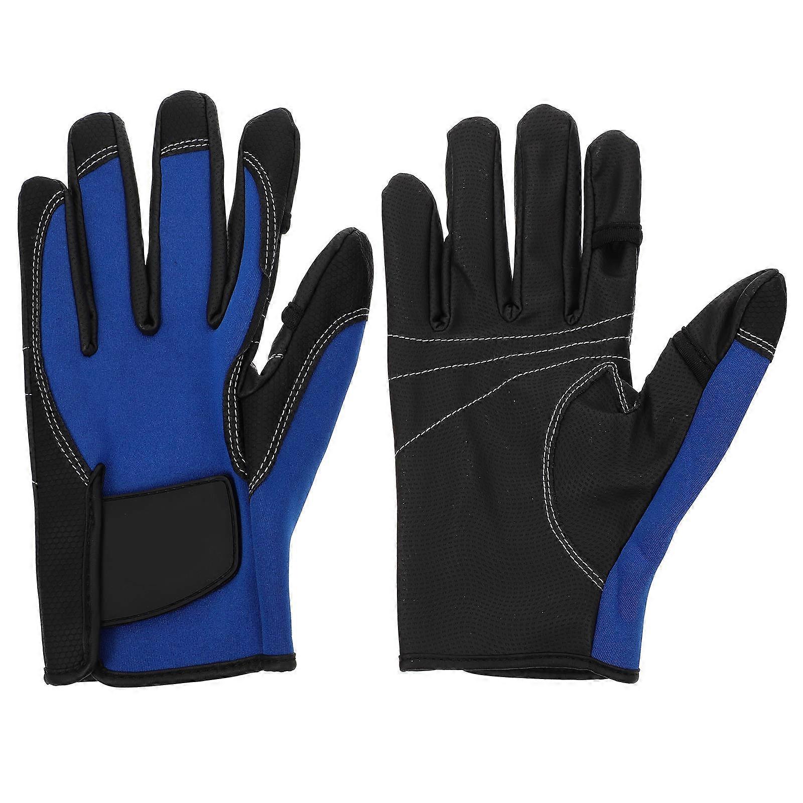 Non-Slip Fishing Gloves Two-Fingerless Gloves for Men 1Pair