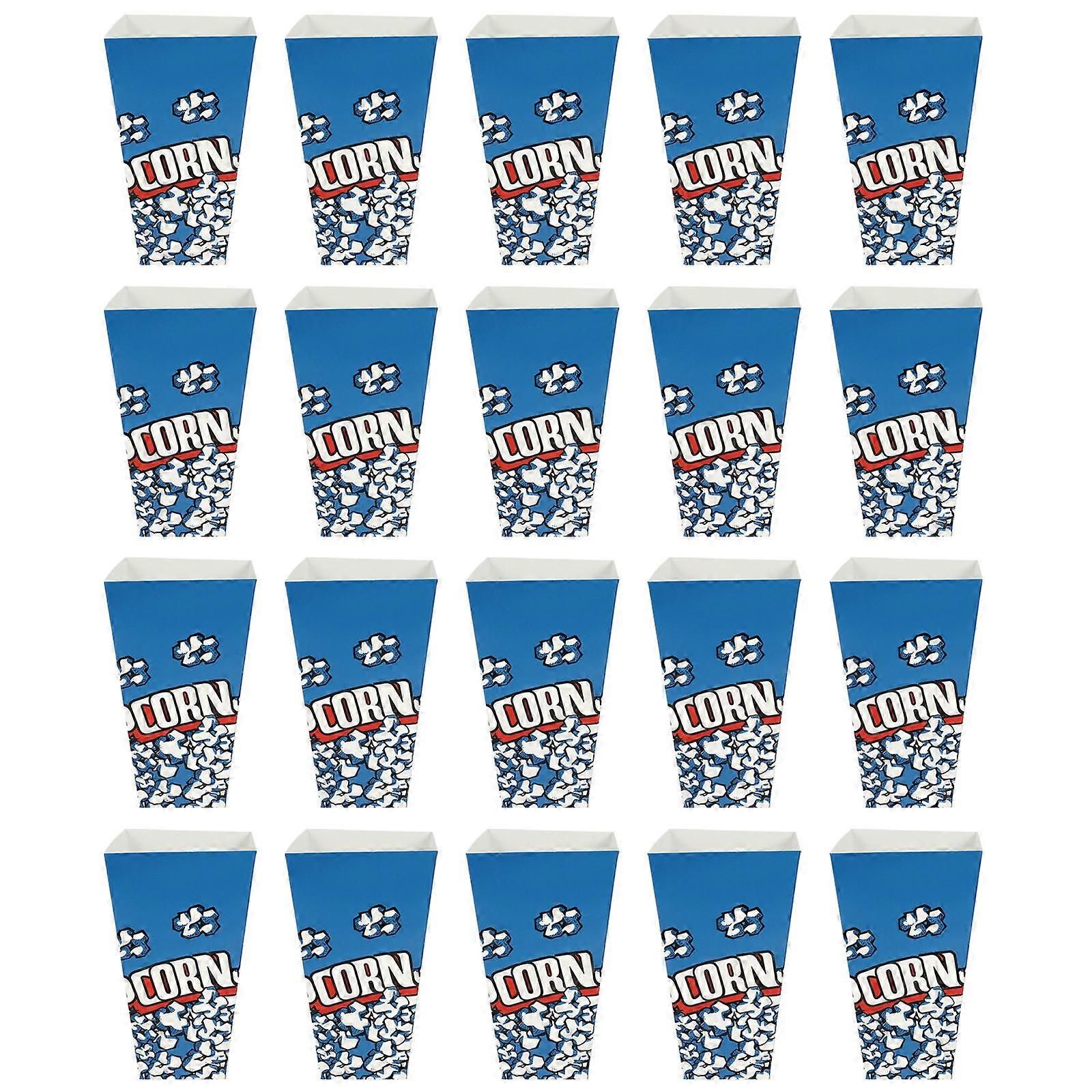 Blue Popcorn Boxes Paper for Storage 100Pcs Popcorn Holders Party Use