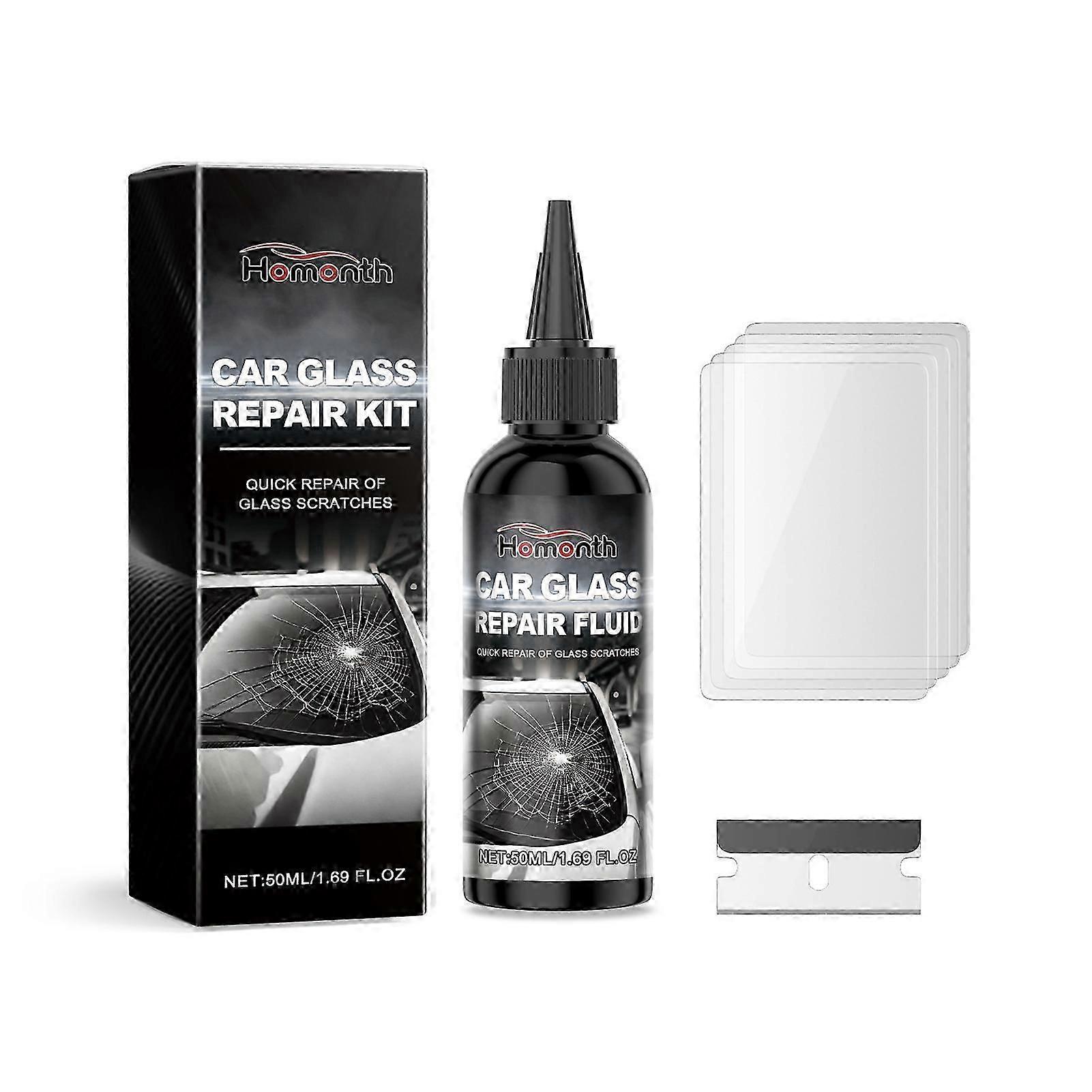Windshield Repair Kit with Liquid Solution for Fixing Glass Cracks and Chips on Vehicles