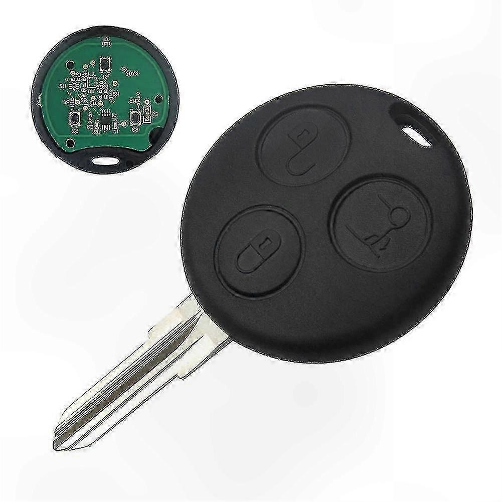 Smart Car Remote Key, 3-Button Design, 433.92MHz Frequency, Compatible with Fortwo Forfour Roadster Models