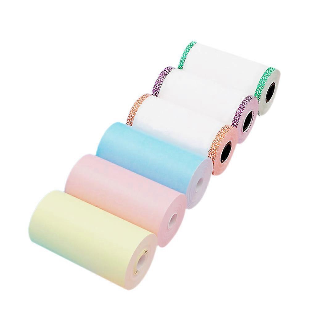 Multifunctional Thermal Printing Paper Pack For Supermarket Pharmaceuticals Culture Electricity Daily Life - Assorted Color 6Pcs