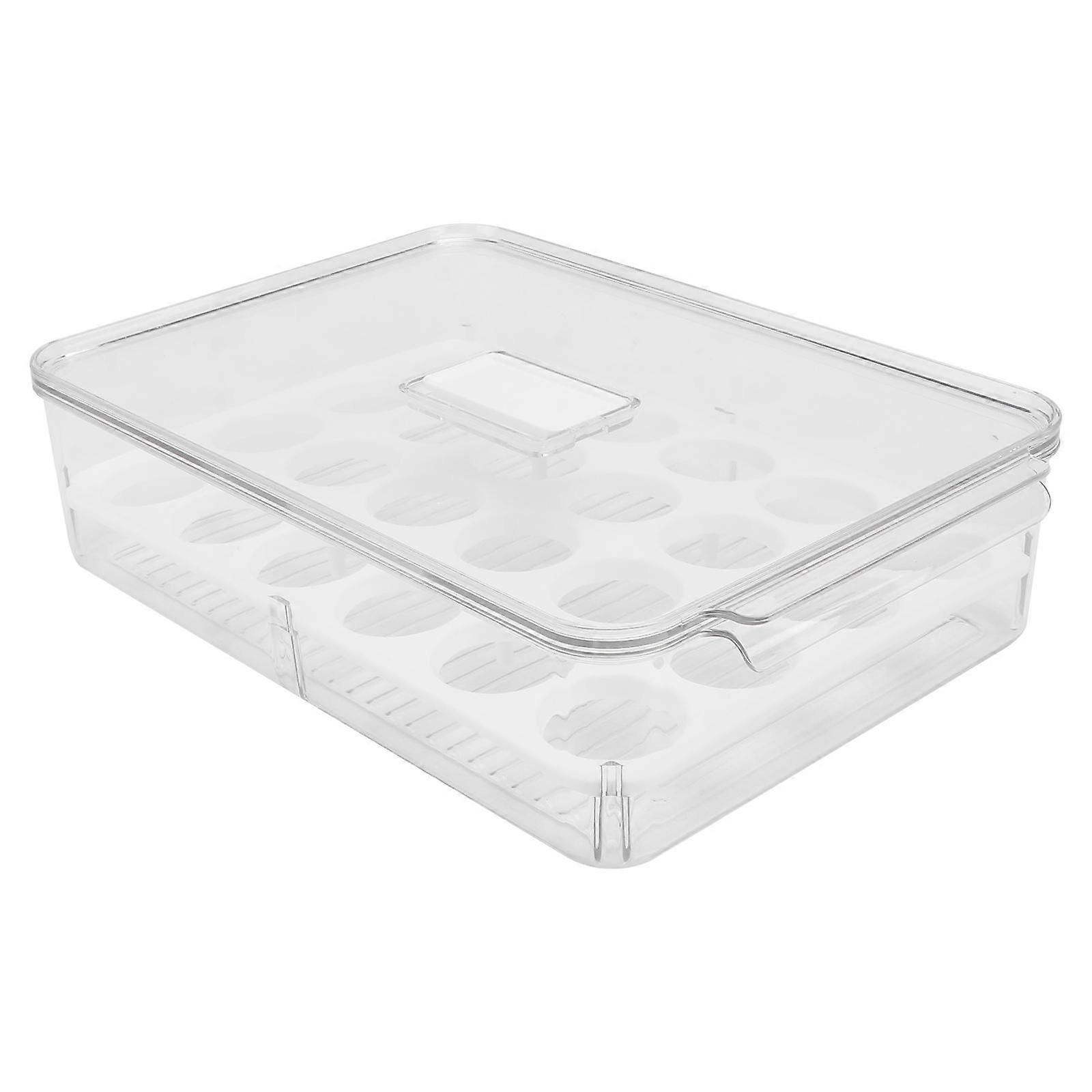 Stackable Fridge Food Box 2 Pcs PET+PP Household Users Odor Separation 32.5x22.5cm