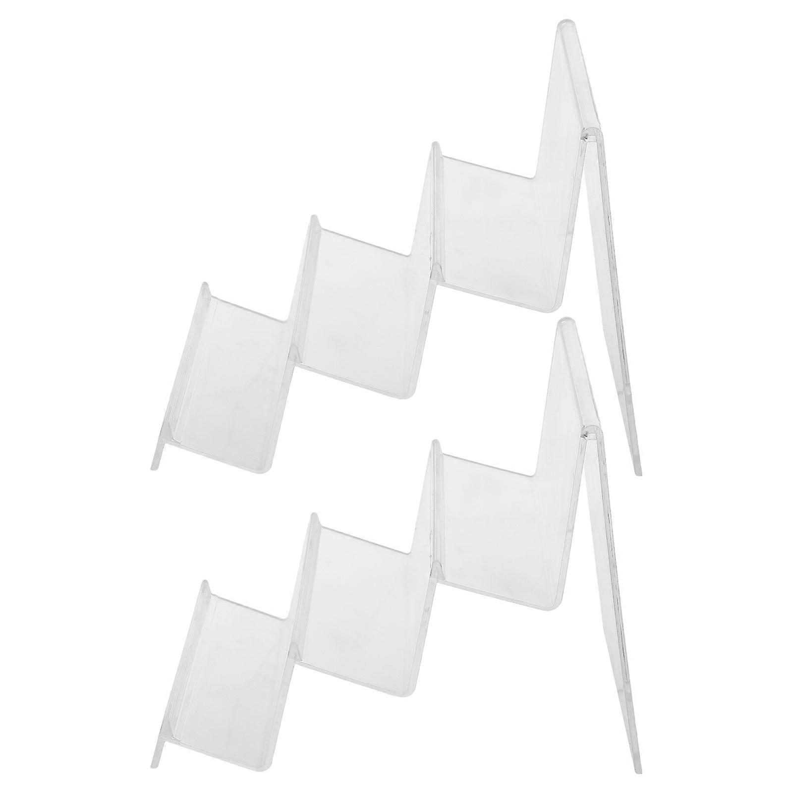 4Pcs Acrylic Wallet Display Stand for Home Office Desktop Organizer Transparent