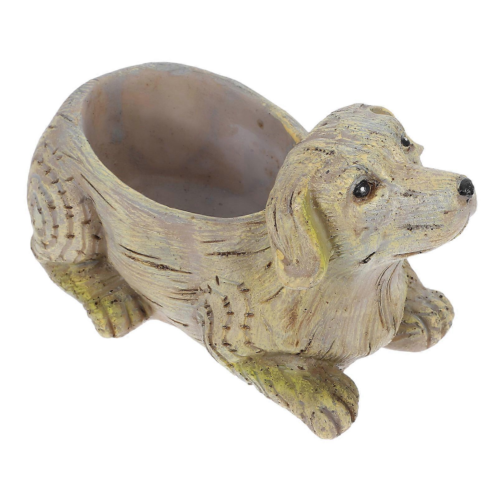 Creative Dog Shaped Flower Pot for Succulent Planter with 5Pcs Resin Pots