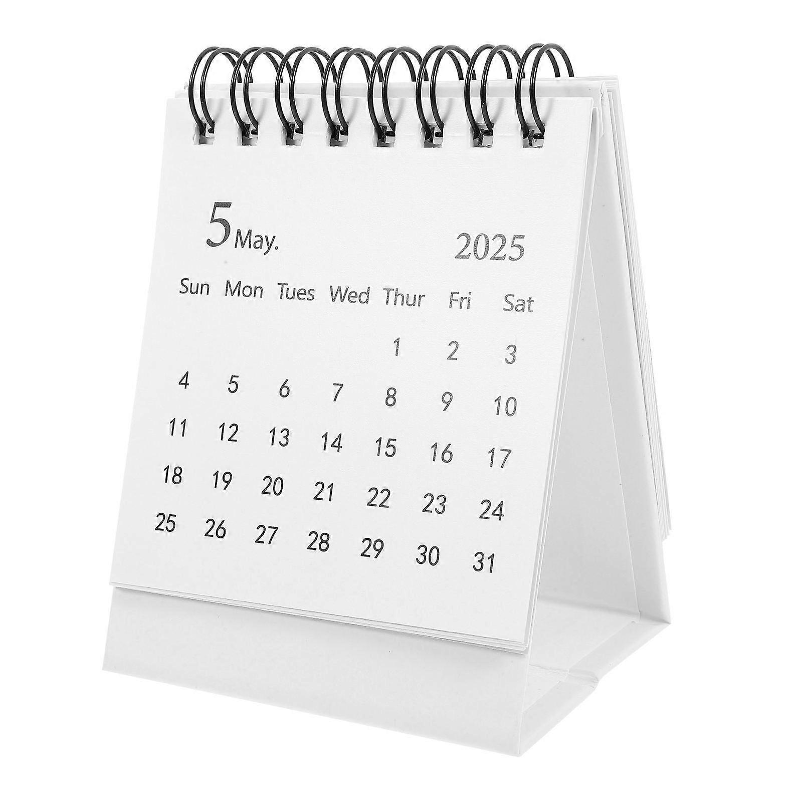 Mini Desk Calendar White Paper Calendar for Countdown Use 3Pcs